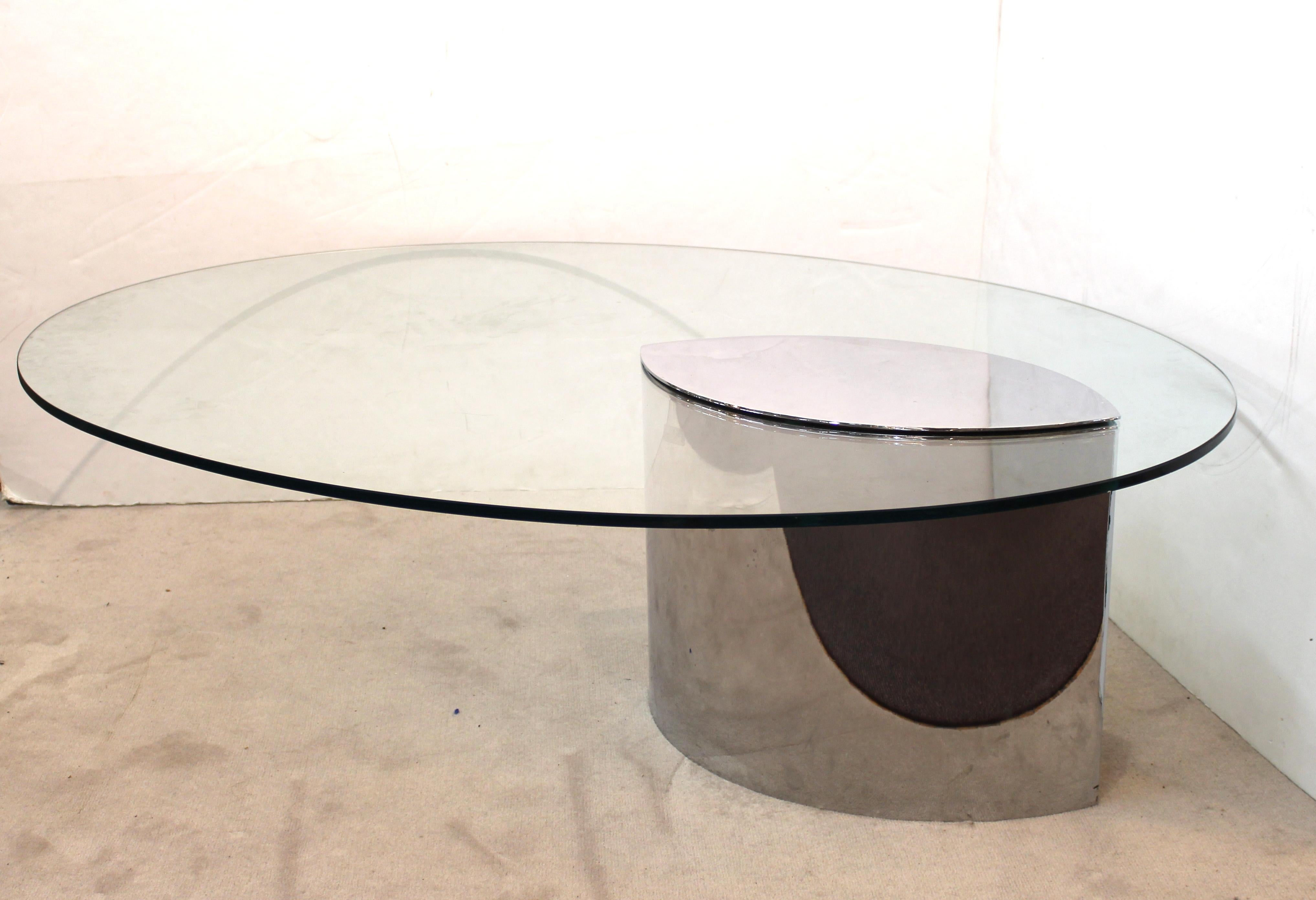 Modern Cini Boeri for Knoll 'Lunario' Cantilevered Cocktail Table