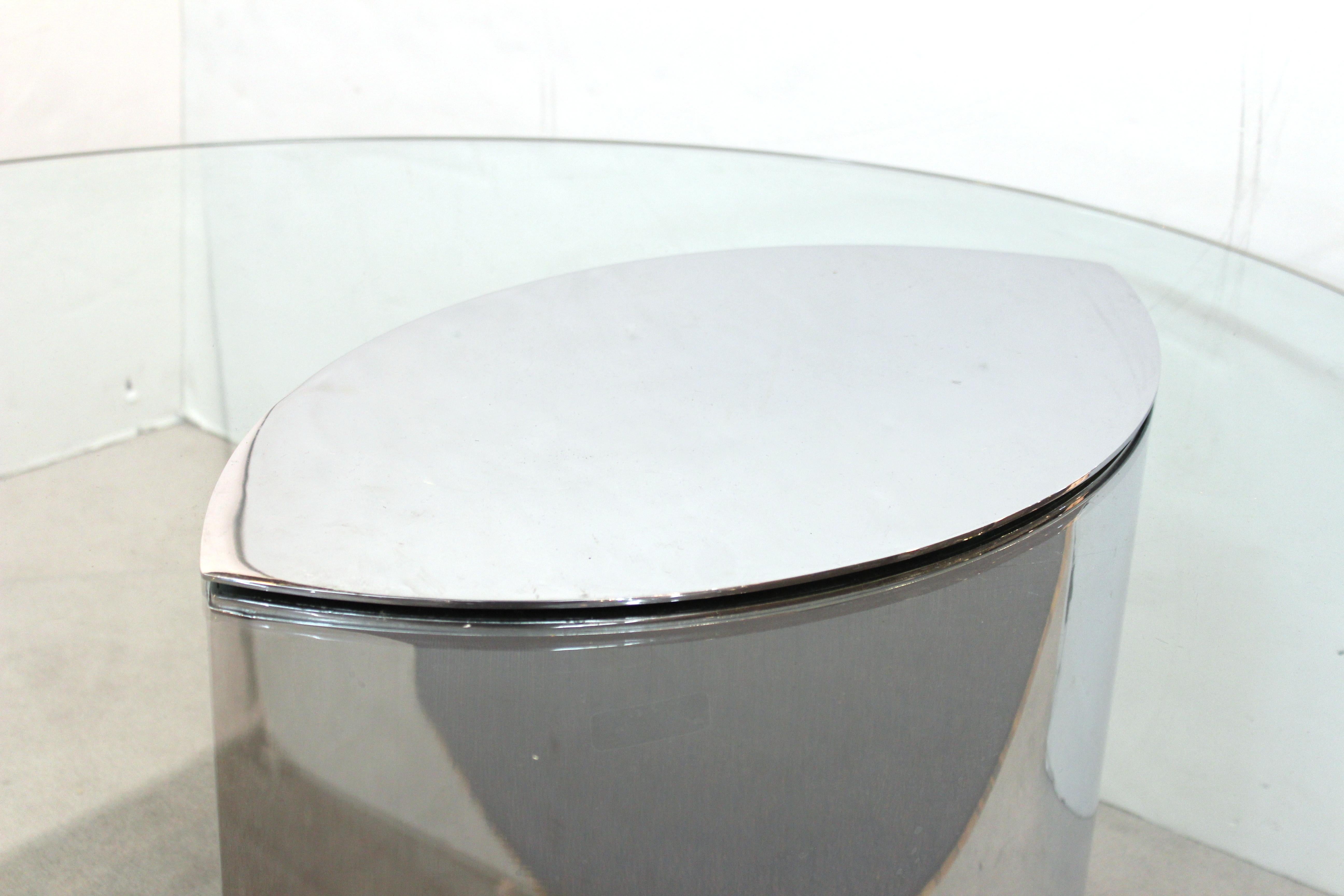 Italian Cini Boeri for Knoll 'Lunario' Cantilevered Cocktail Table