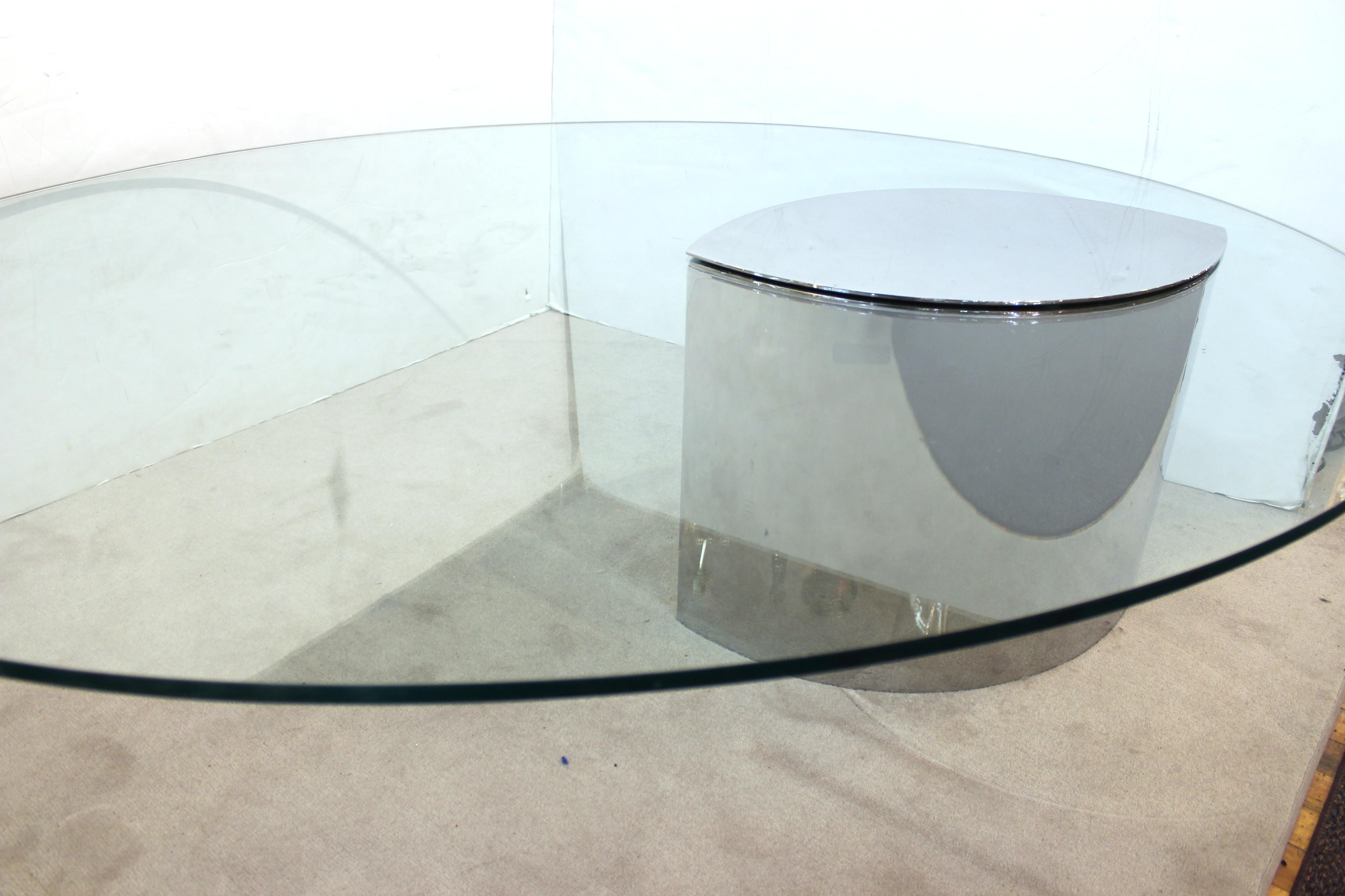 Stainless Steel Cini Boeri for Knoll 'Lunario' Cantilevered Cocktail Table