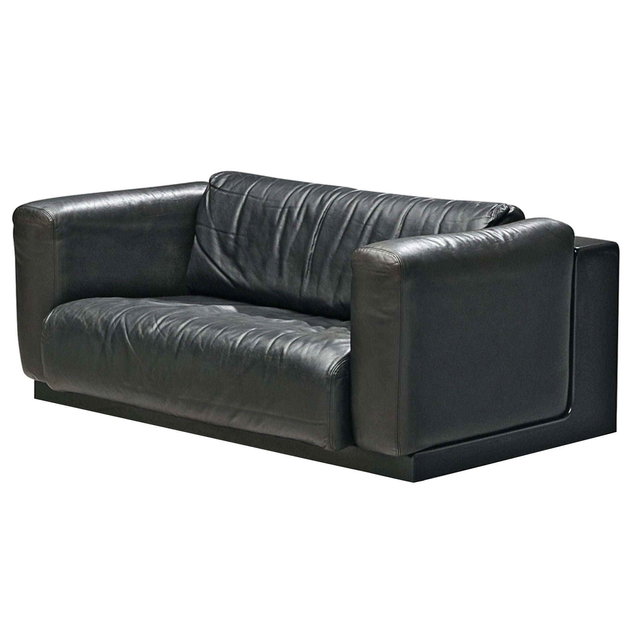 Cini Boeri for Knoll Pair Seat in Black Leather