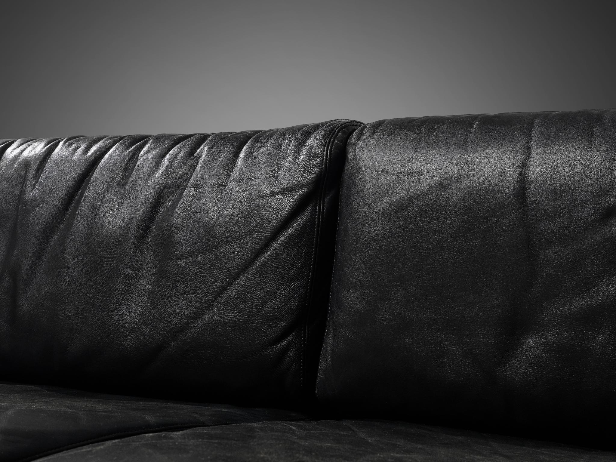 Late 20th Century Cini Boeri for Knoll Sofa ‘Gradual’ in Black Leather