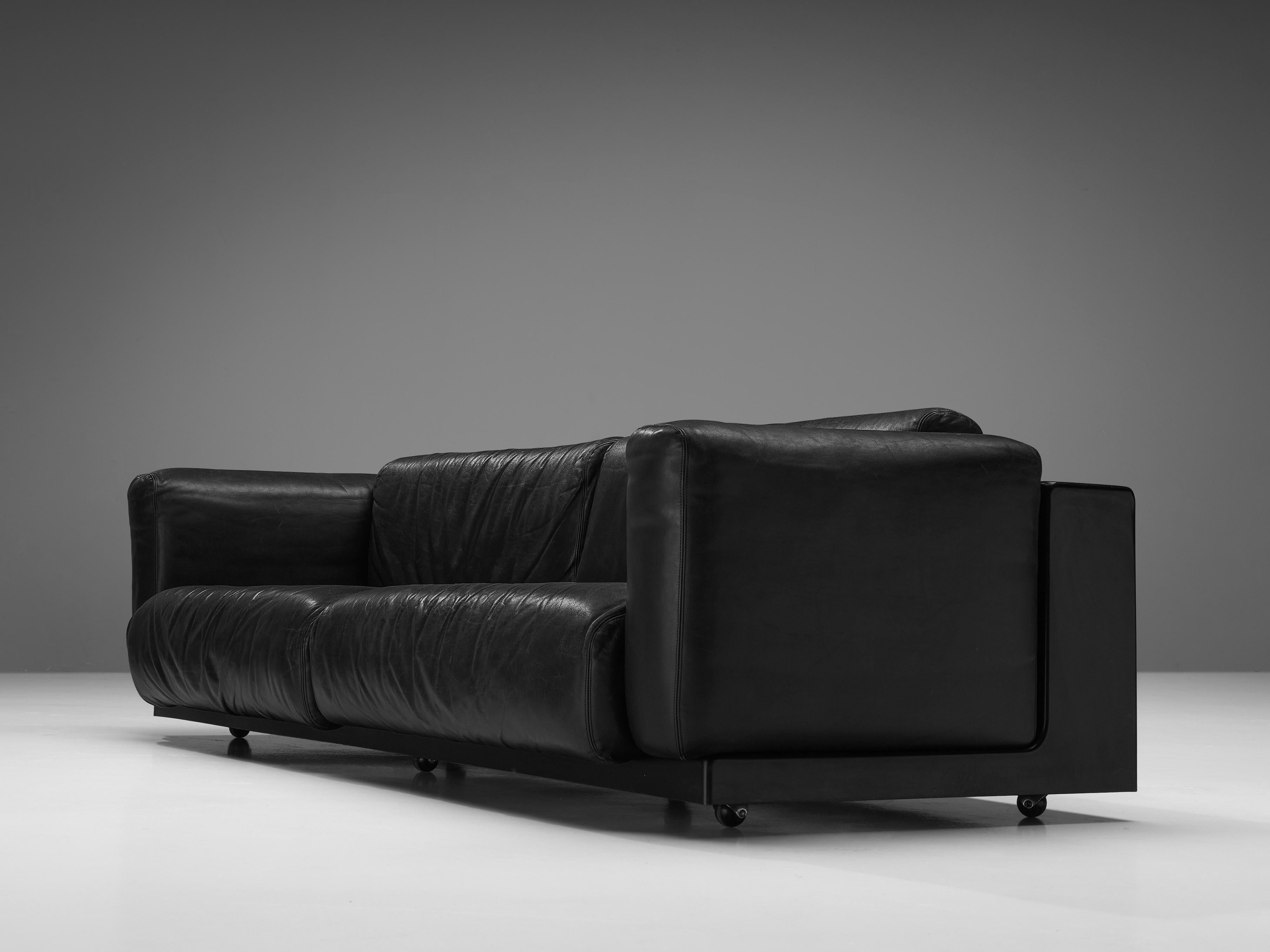 Cini Boeri for Knoll Sofa ‘Gradual’ in Black Leather  For Sale 1