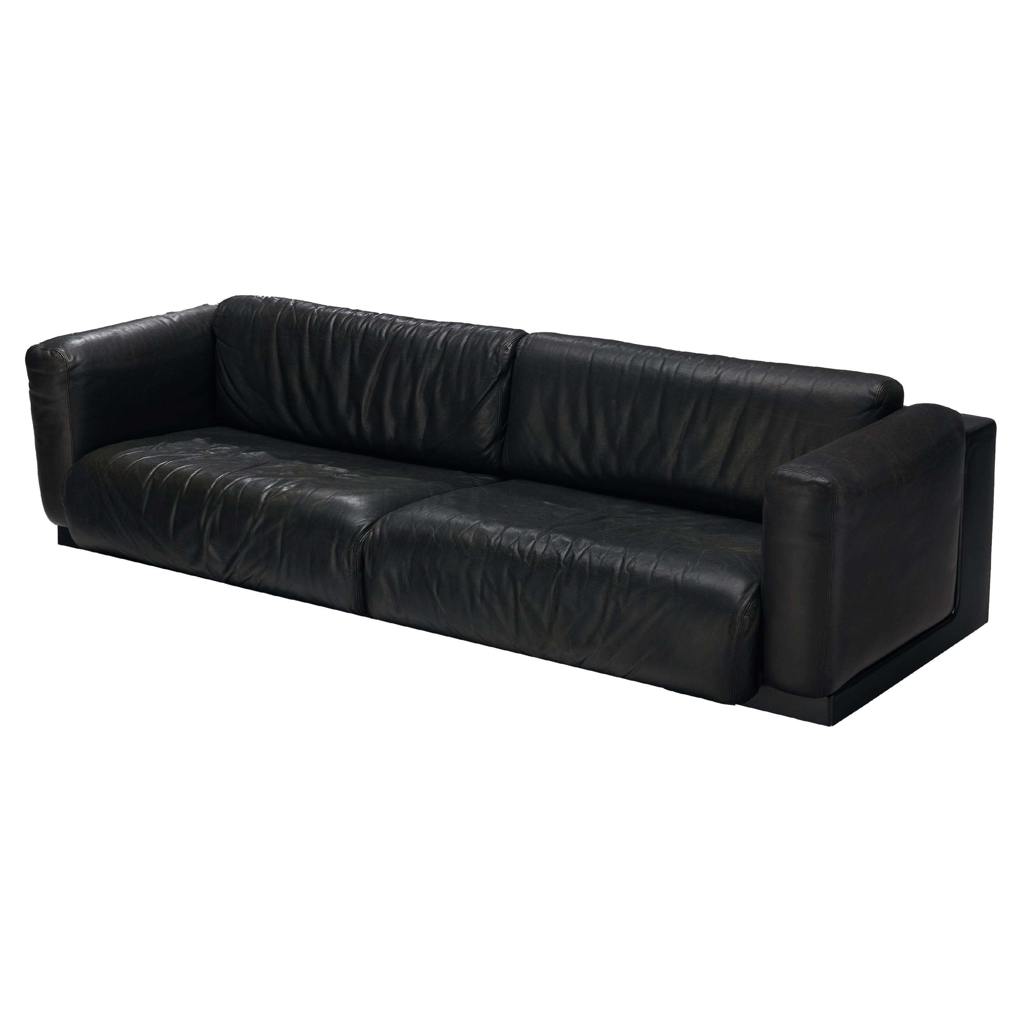 Cini Boeri for Knoll Sofa ‘Gradual’ in Black Leather  For Sale
