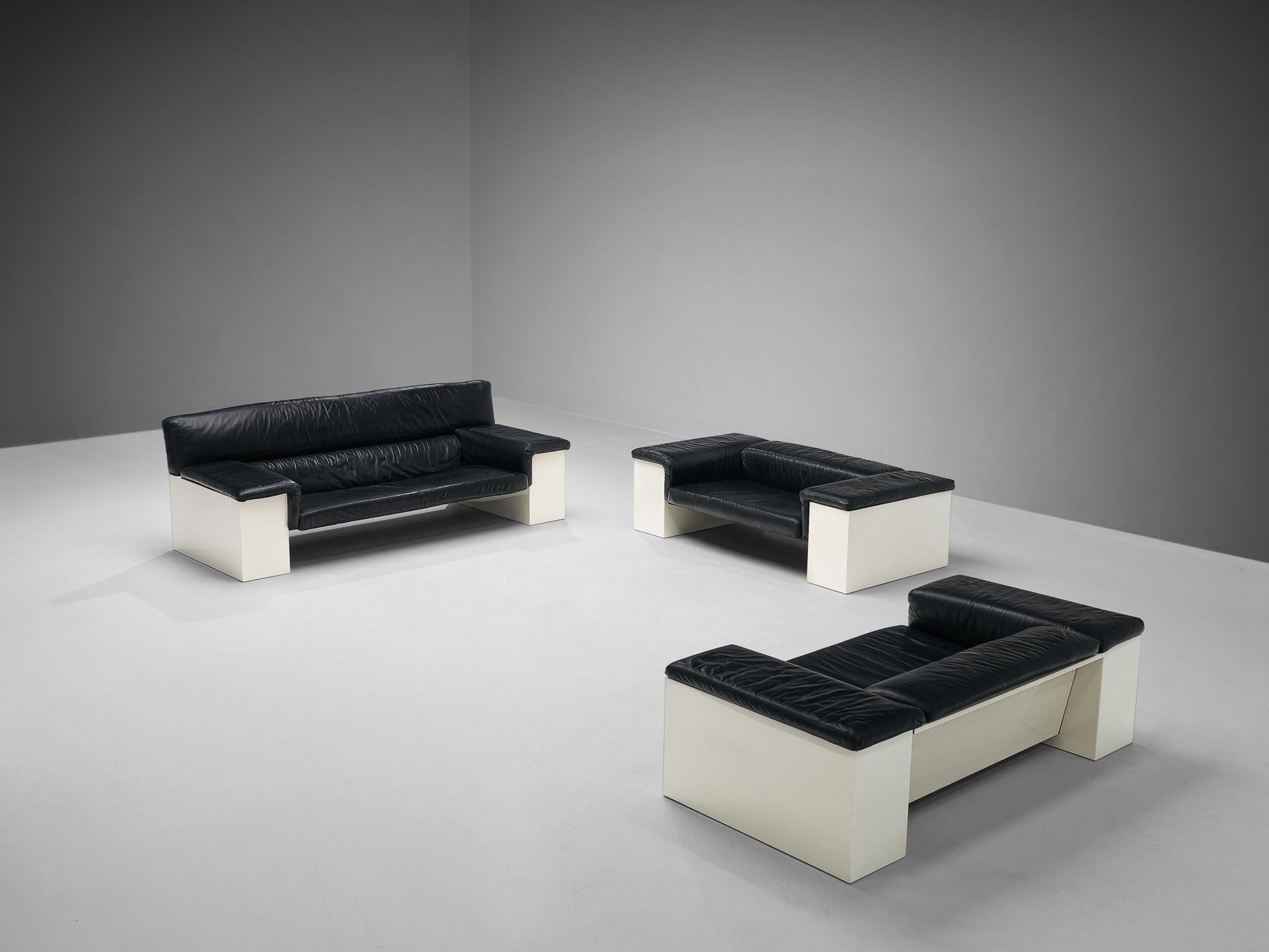 Cini Boeri für Knoll Dreisitzer-Sofa aus schwarzem Leder im Angebot 4