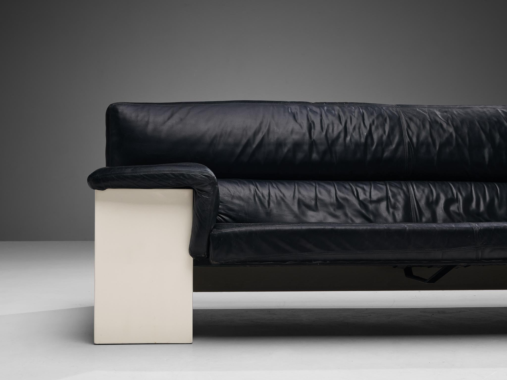 Cini Boeri für Knoll Dreisitzer-Sofa aus schwarzem Leder (Postmoderne) im Angebot