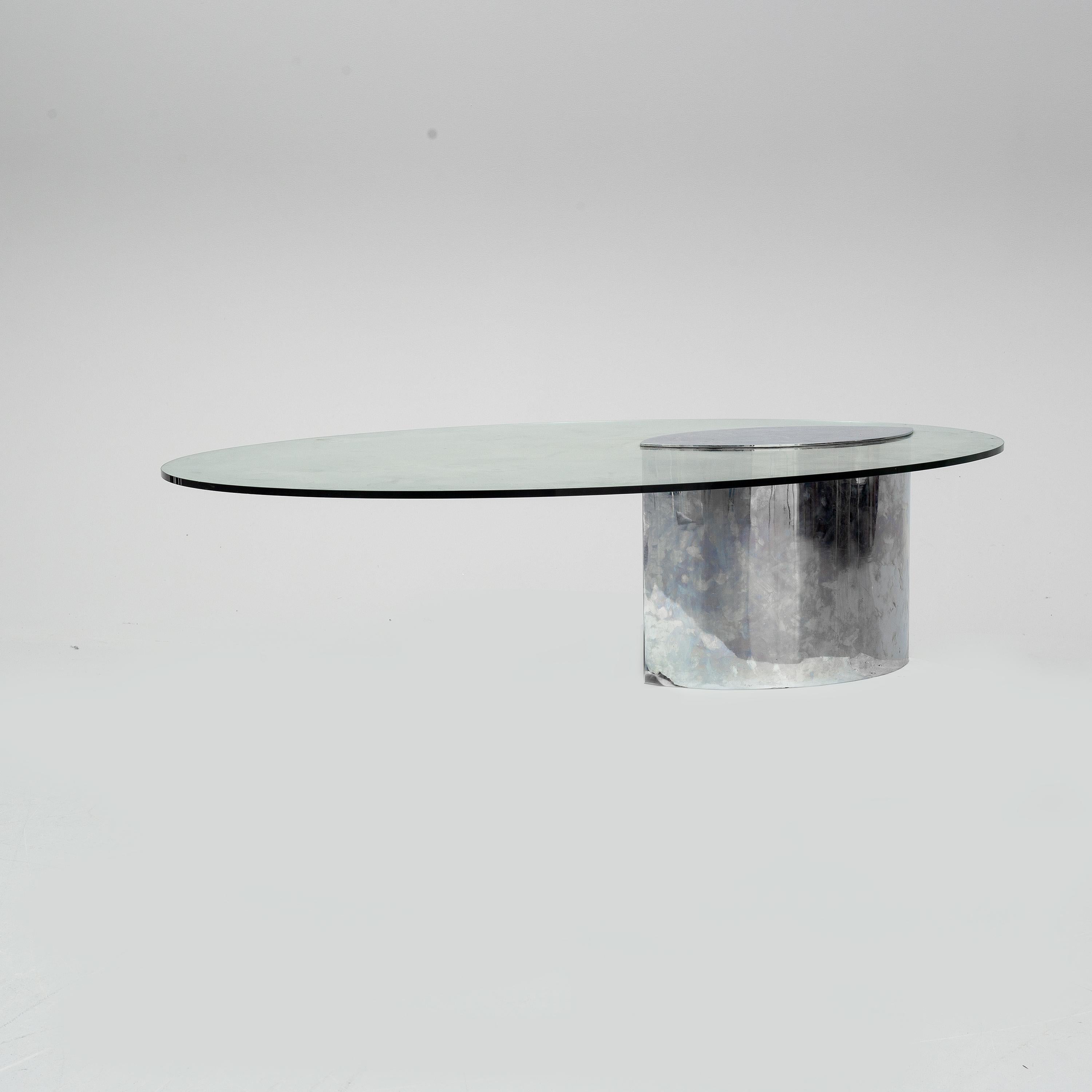 Cini Boeri – Couchtisch mit Glasplatte, Lunario-Modell für Knoll (Moderne der Mitte des Jahrhunderts) im Angebot