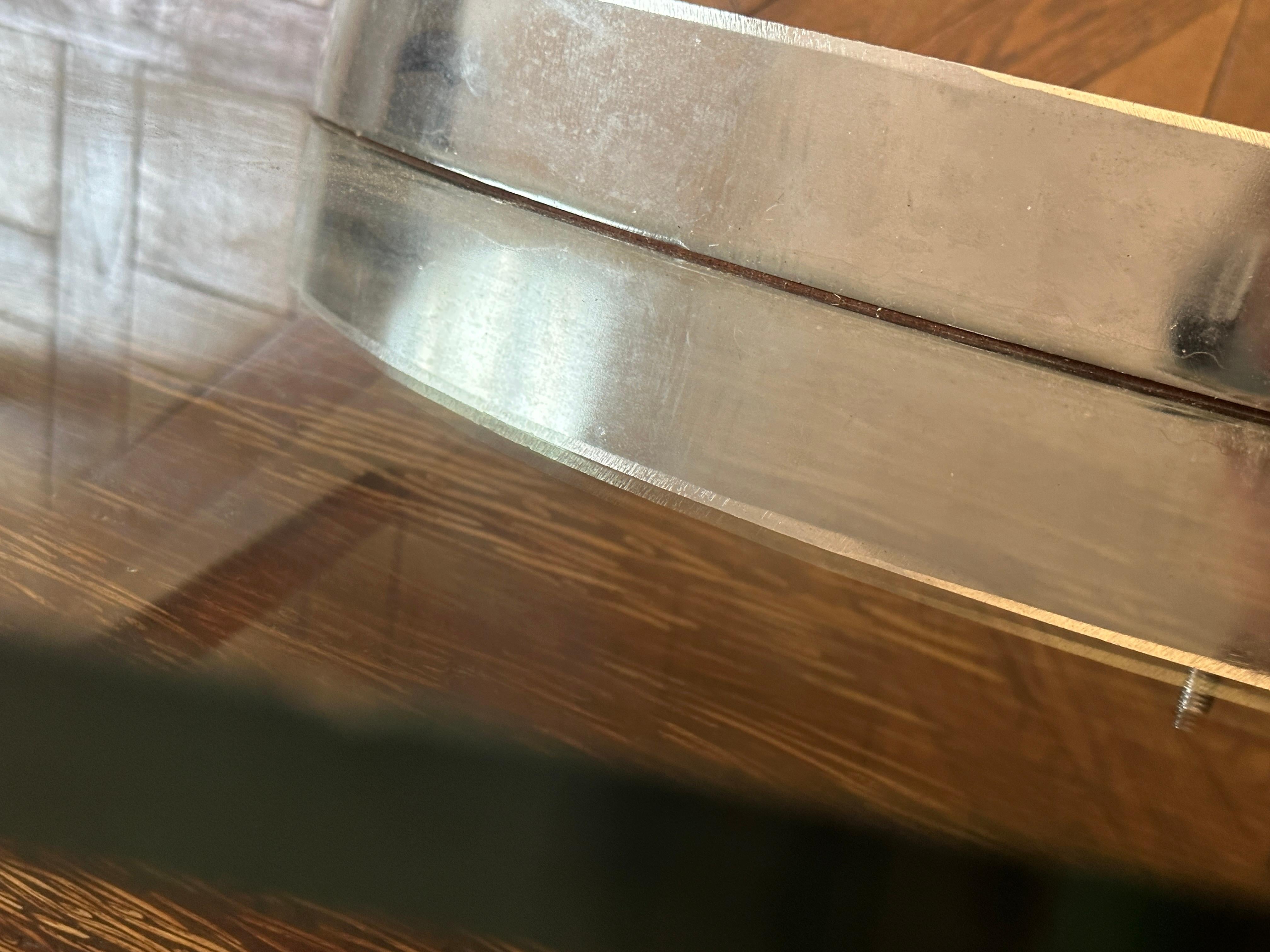 Steel Cini Boeri - Glass top coffee table Lunario model for Knoll For Sale