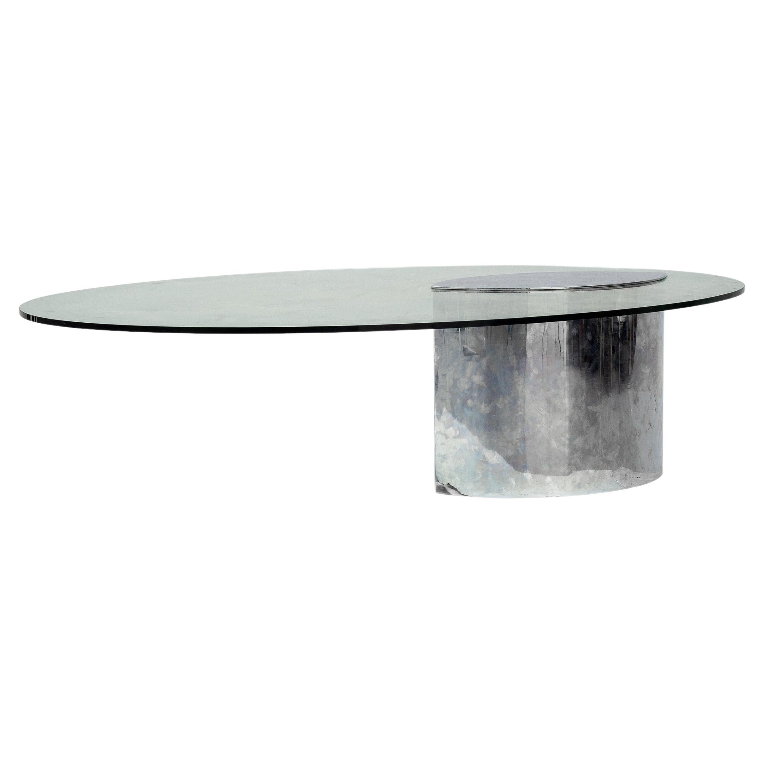 Table basse Cini Boeri avec plateau en verre, modèle Lunario pour Knoll