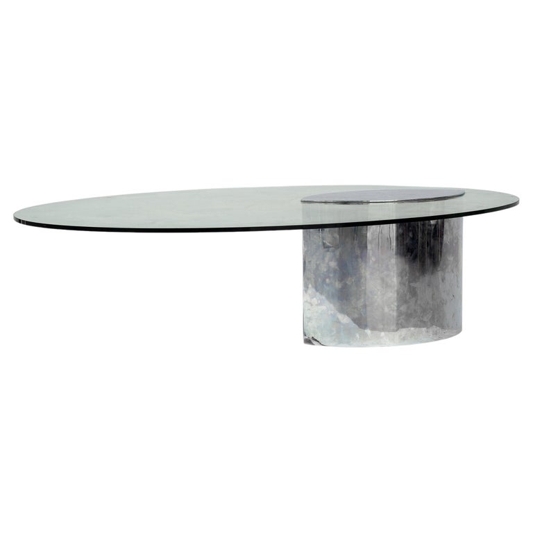 Cini Boeri - Glass top coffee table Lunario model for Knoll For Sale