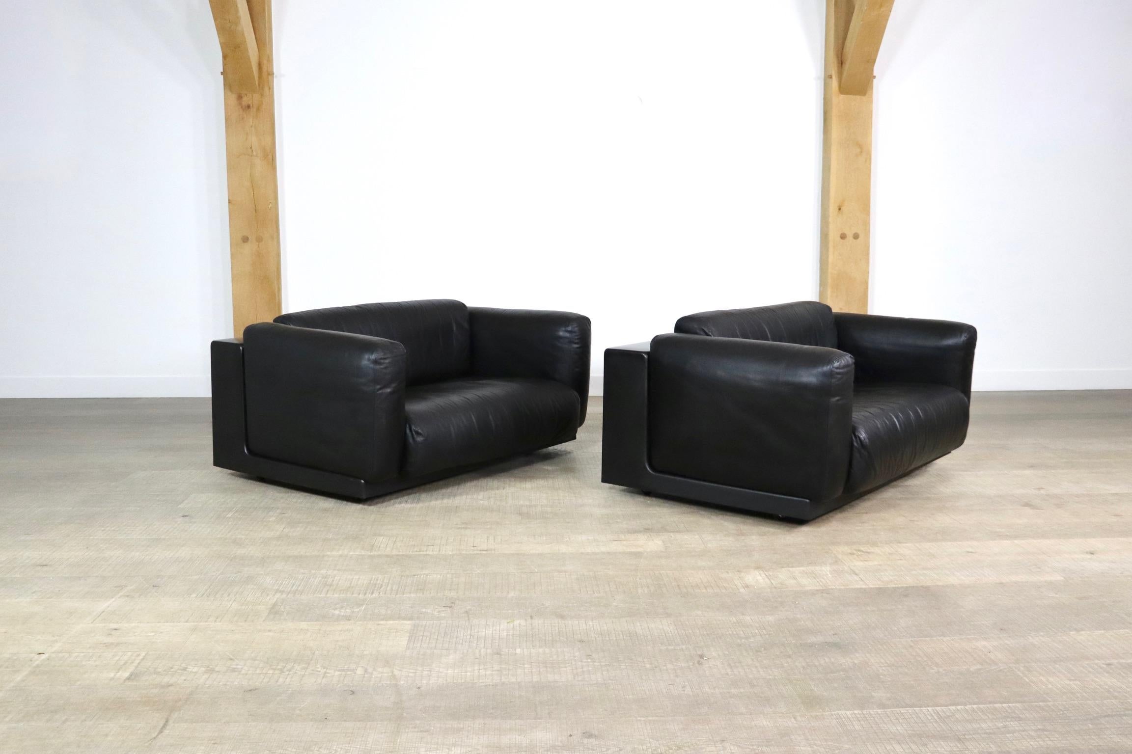 Cini Boeri Gradual Sofa In Black Leather For Knoll, Italy 1970s 8
