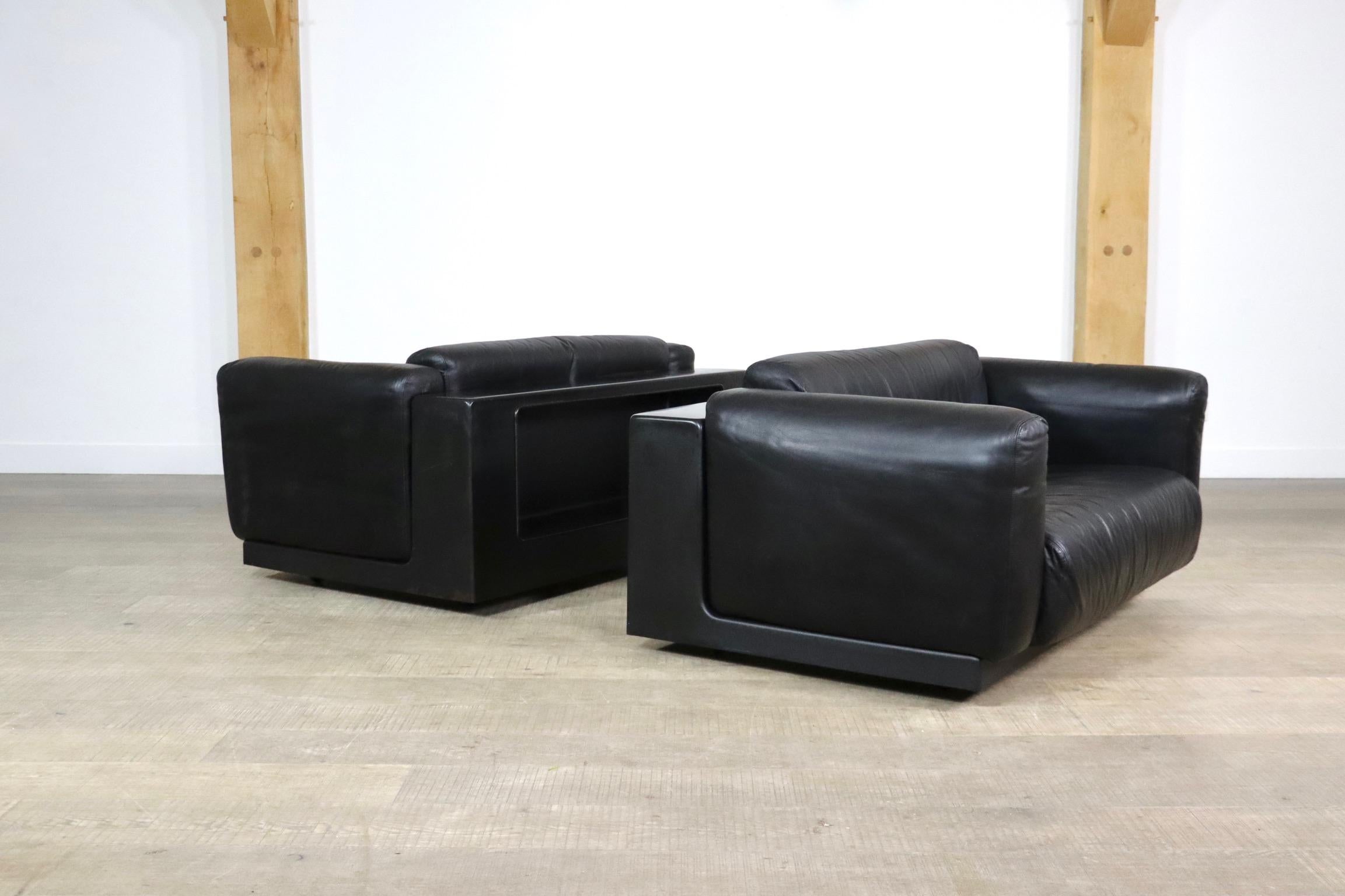 Cini Boeri Gradual Sofa In Black Leather For Knoll, Italy 1970s 9