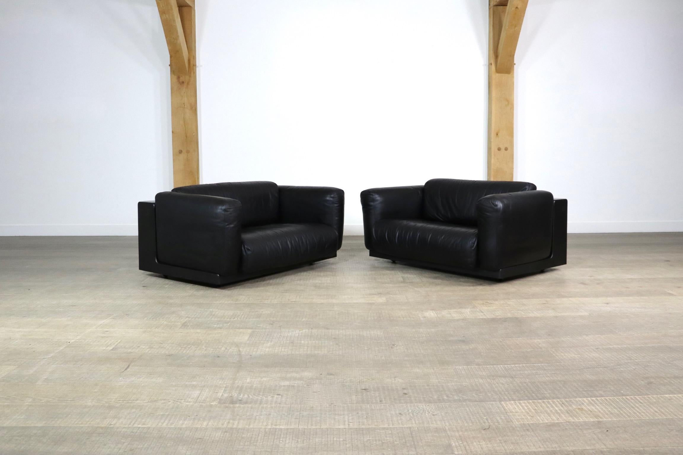 Cini Boeri Gradual Sofa In Black Leather For Knoll, Italy 1970s 11