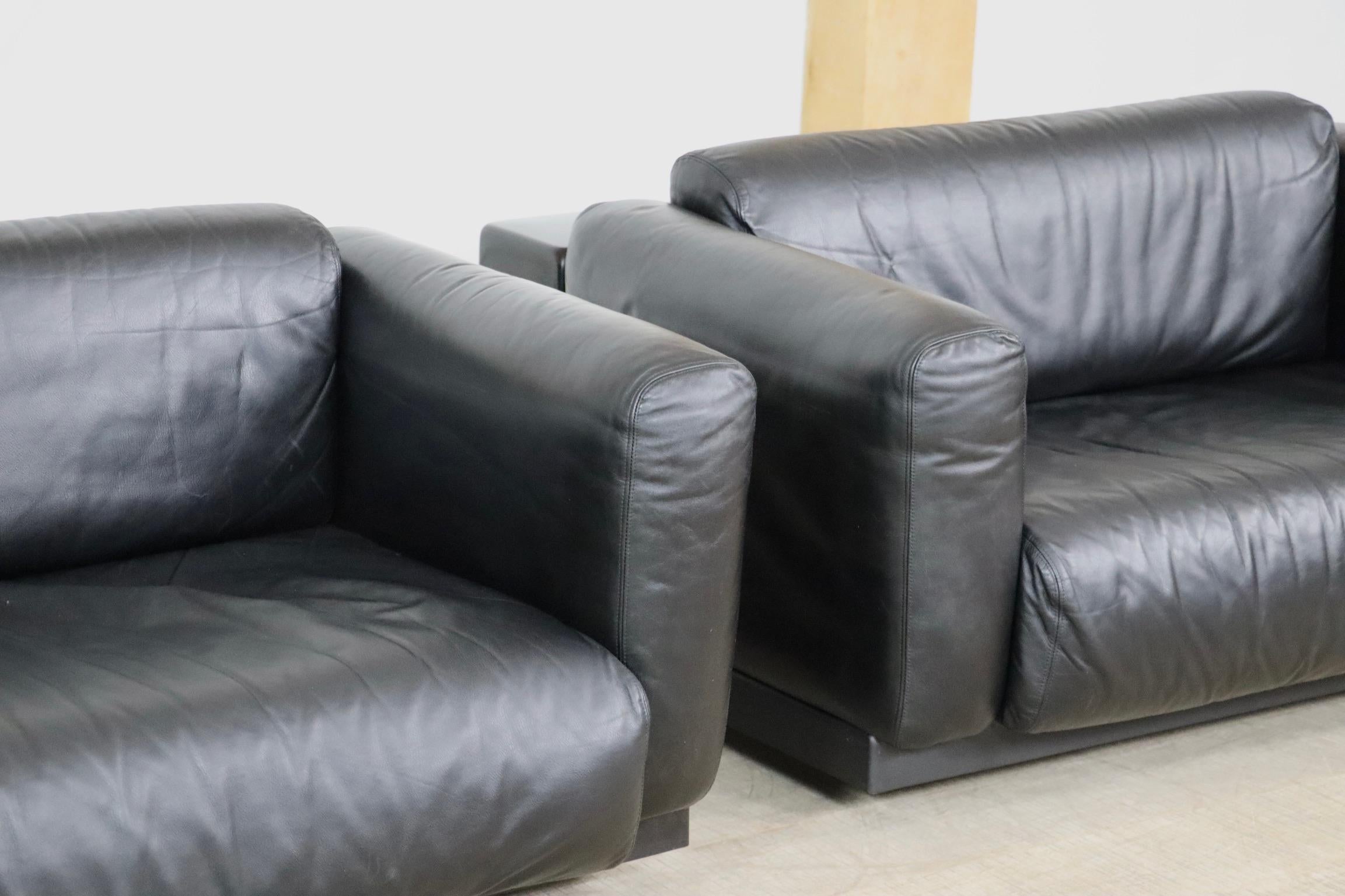 Mid-20th Century Cini Boeri Gradual Sofa In Black Leather For Knoll, Italy 1970s