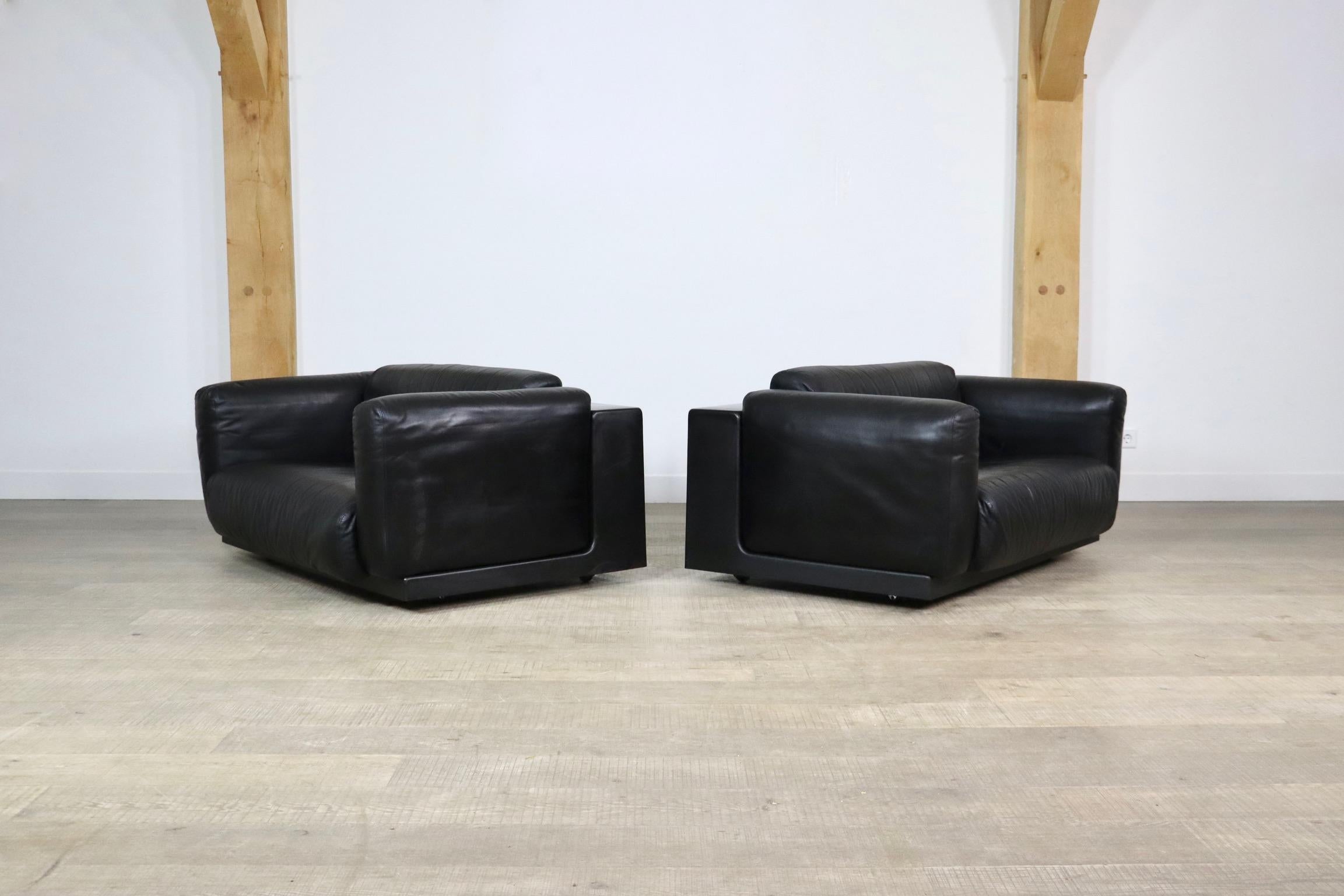 Cini Boeri Gradual Sofa In Black Leather For Knoll, Italy 1970s 1