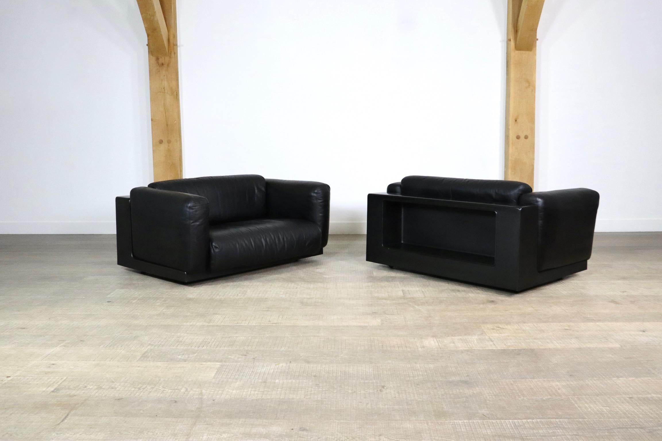 Cini Boeri Gradual Sofa In Black Leather For Knoll, Italy 1970s 5