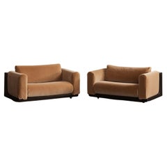 Cini Boeri "Gradual System" Armchairs for Gavina, Camel Velvet, 1970, Set of 2