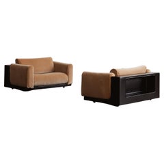 Fauteuils "Gradual System" de Cini Boeri pour Gavina, velours camel, 1970, Lot de 2