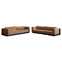 Cini Boeri "Gradual System" Sofas for Gavina, Camel Velvet, 1970, Set of 2