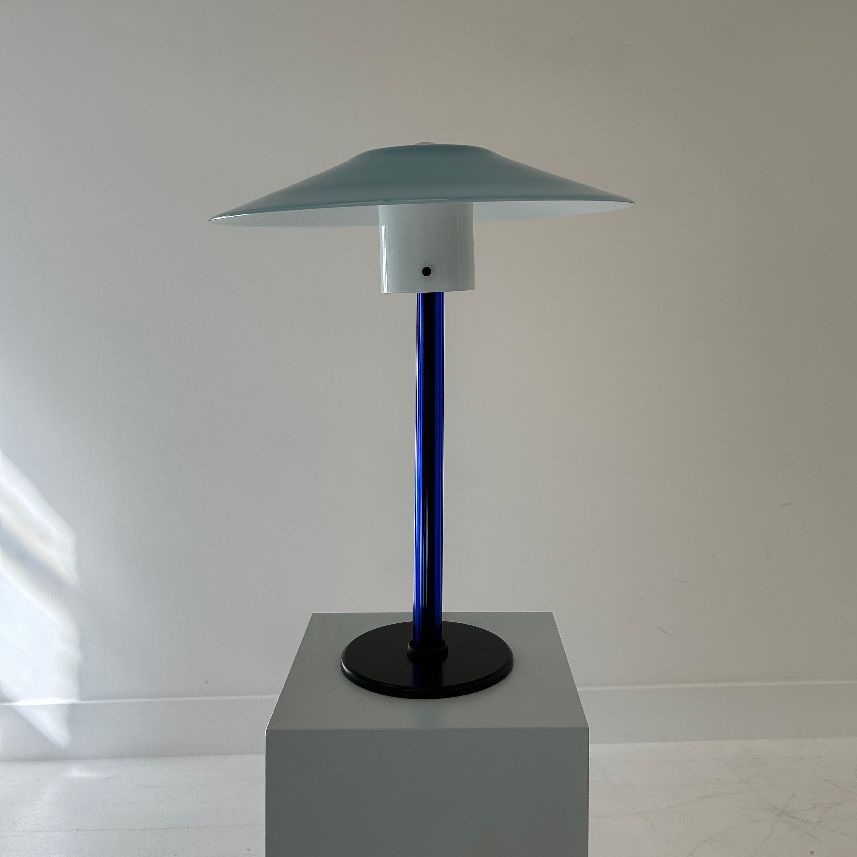 Blown Glass Cini Boeri Hand Blown Murano Glass Blue Table Lamp For Sale