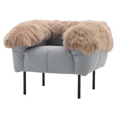 Cini Boeri 'Pecorelle' Armchair with Fur Armrest for Arflex 1972