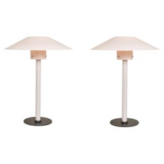 Cini Boeri, Set of 2 Pink glass "Chiara" Table Lamp, Venini Murano, Italy, 1984