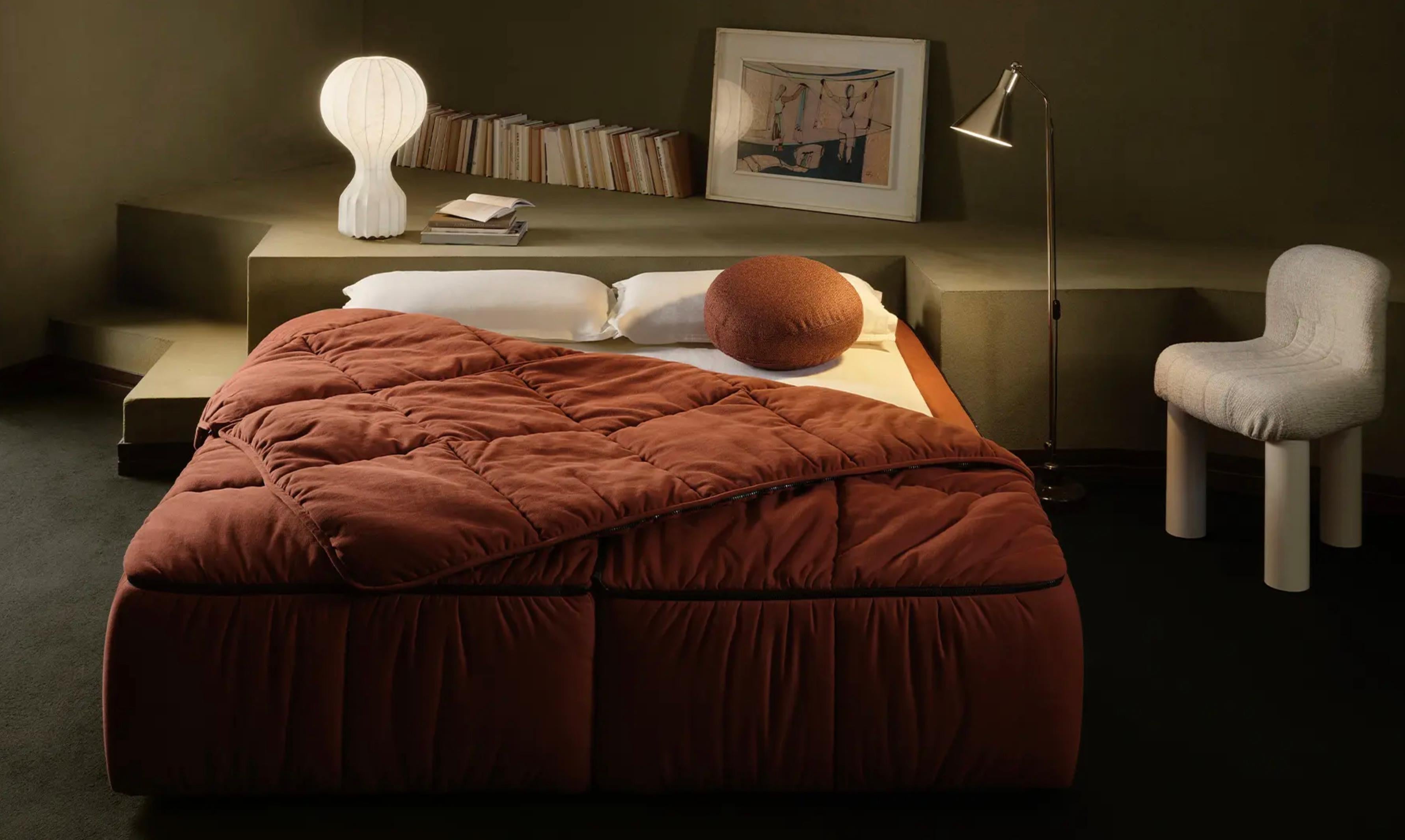 Mid-Century Modern Cini Boeri 'Strips' Large Bed for Arflex 220 x 186cm For Sale