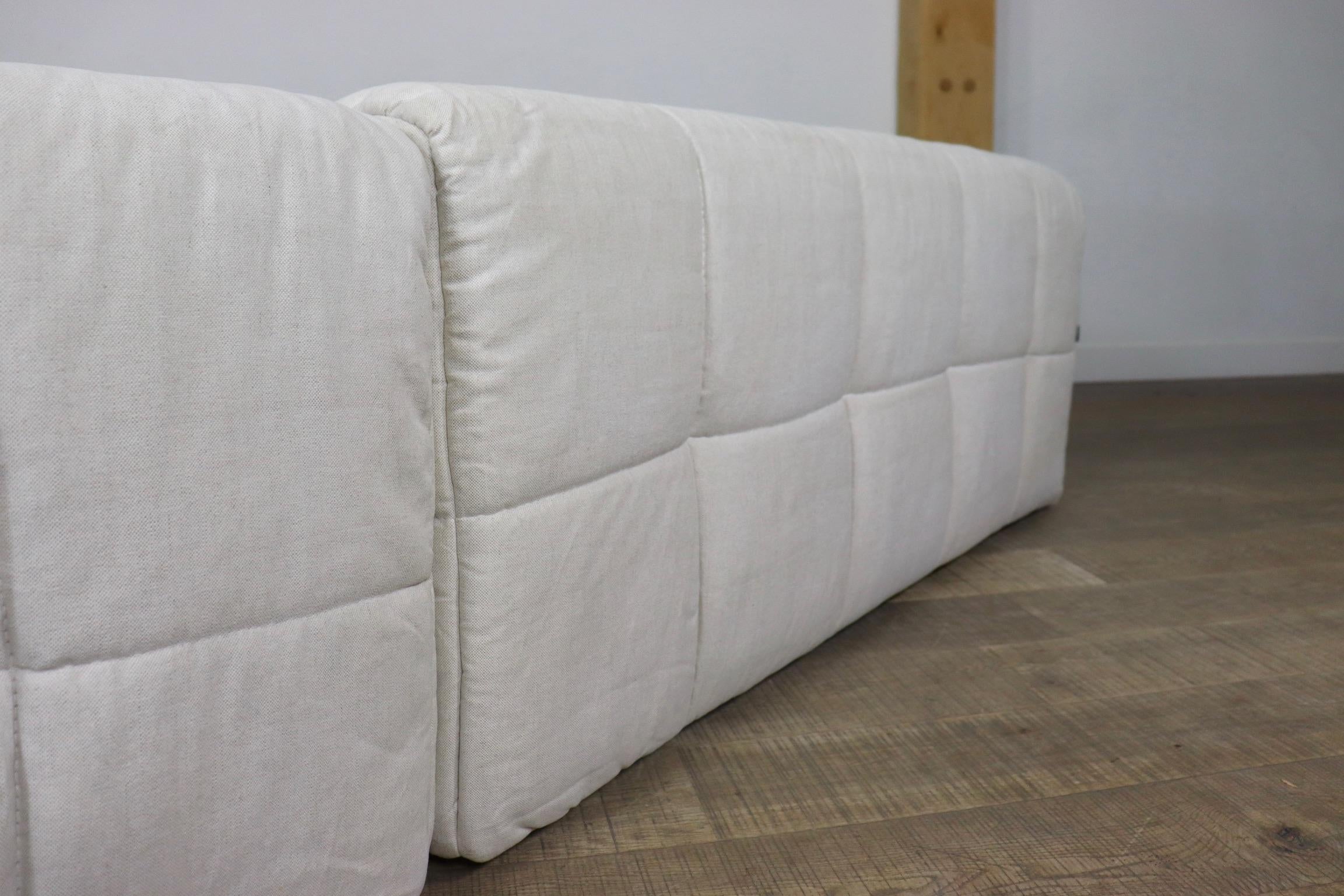 Cini Boeri Strips Sofa in White Linen for Arflex 3