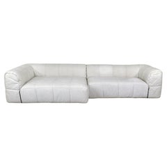 Cini Boeri Strips Sofa in White Linen for Arflex