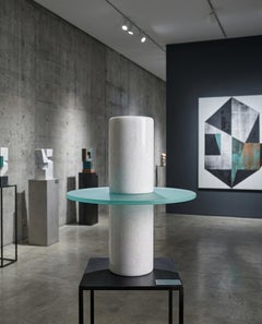 Cini & Nils Lámpara de mesa escultórica Mármol alabastro y vidrio esmerilado - Año 1985