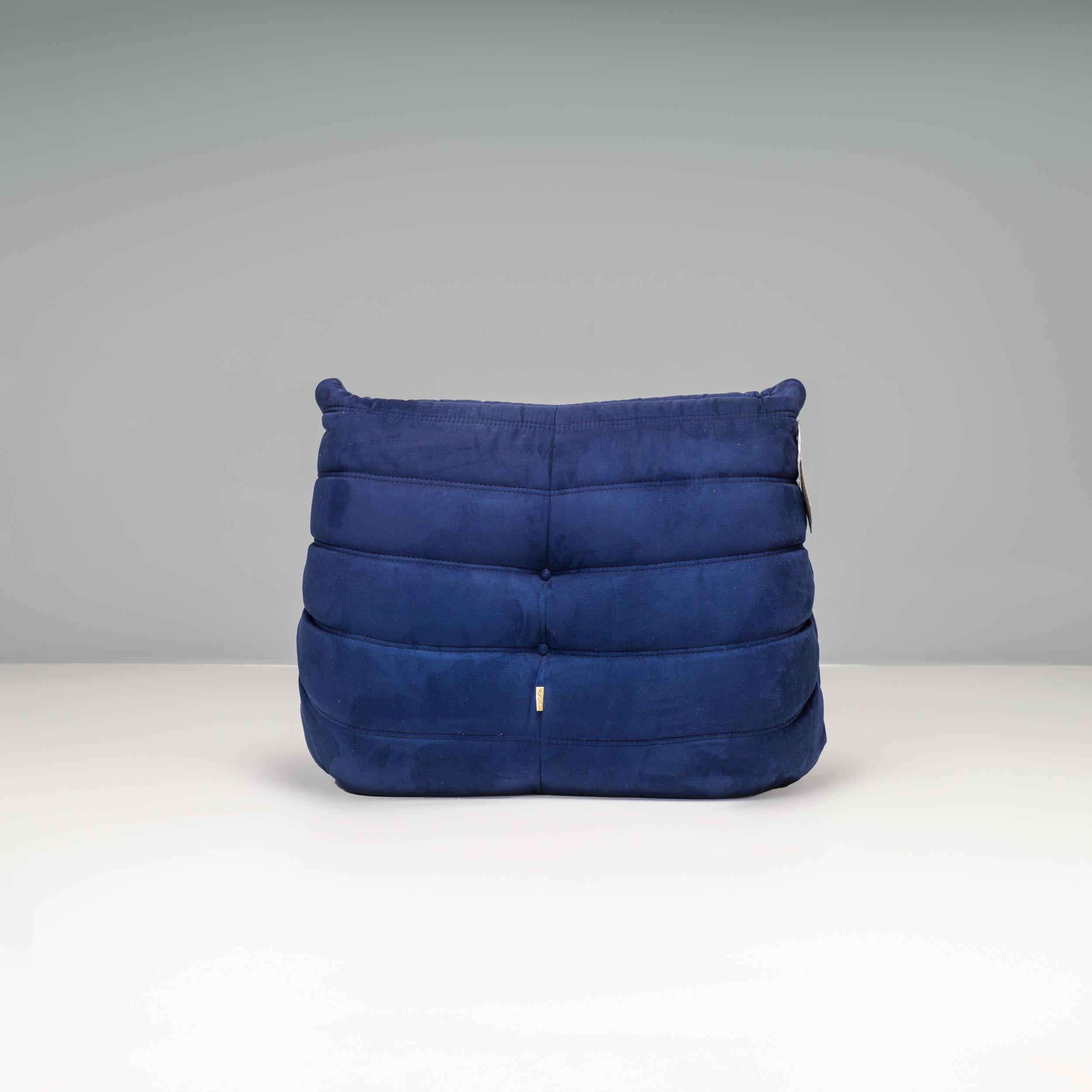 Cinna Ligne Roset by Michel Ducaroy Blue Togo Modular Sofa, Set of 3 For Sale 8