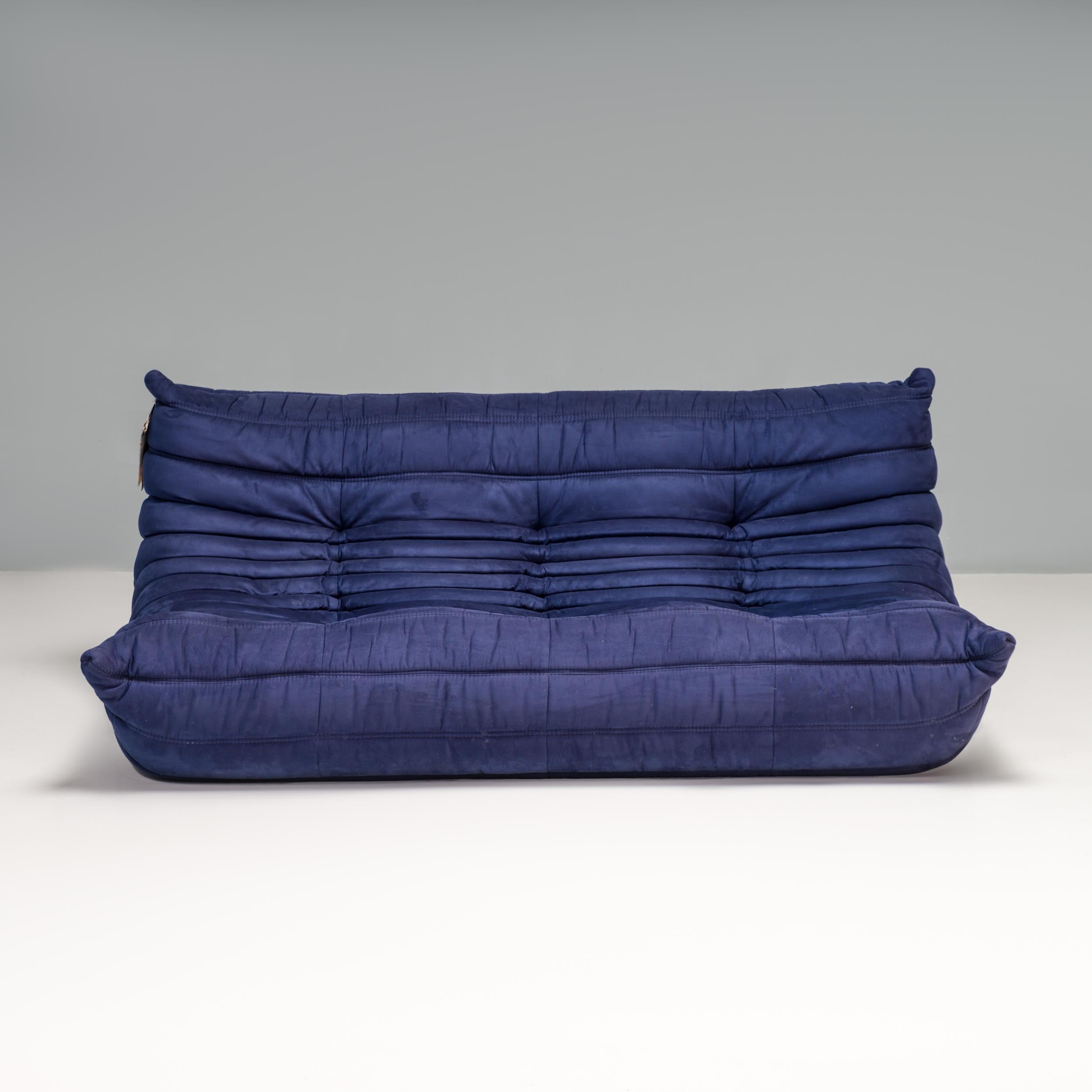 Cinna Ligne Roset by Michel Ducaroy Blue Togo Modular Sofa, Set of 3 11
