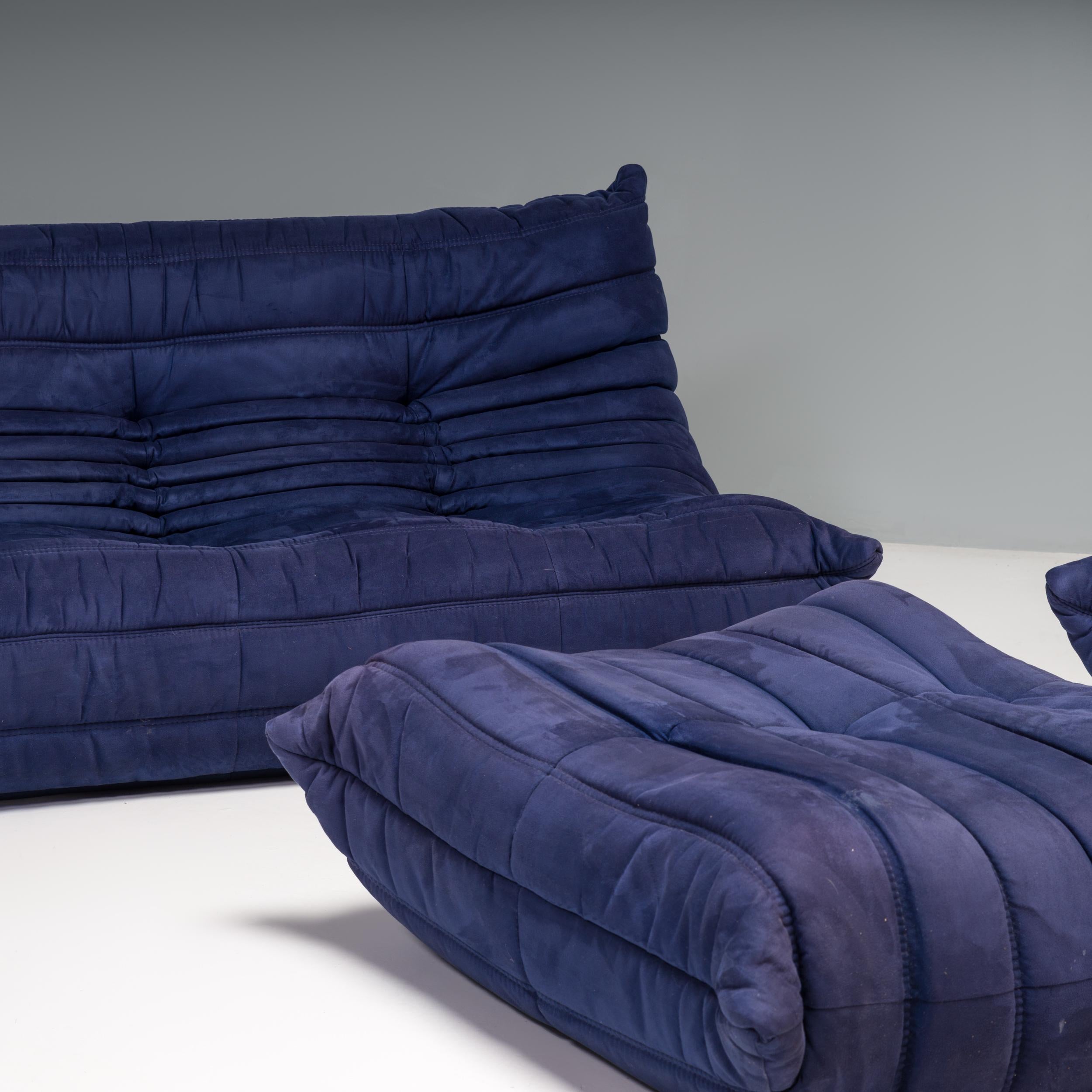 Modulares Sofa Cinna Ligne Roset von Michel Ducaroy in Blau, 3er-Set (Ende des 20. Jahrhunderts)