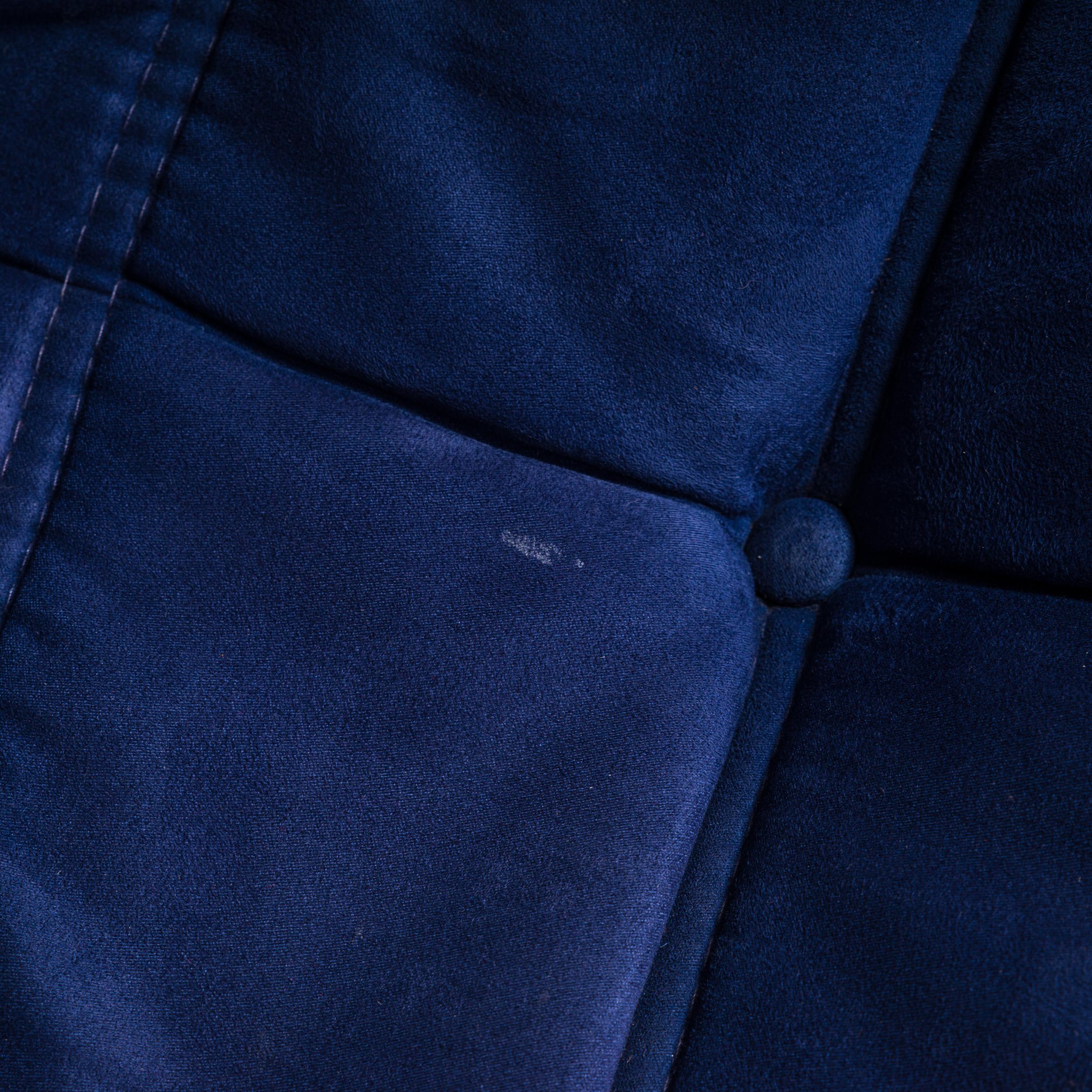 Cinna Ligne Roset by Michel Ducaroy Blue Togo Modular Sofa, Set of 3 For Sale 3
