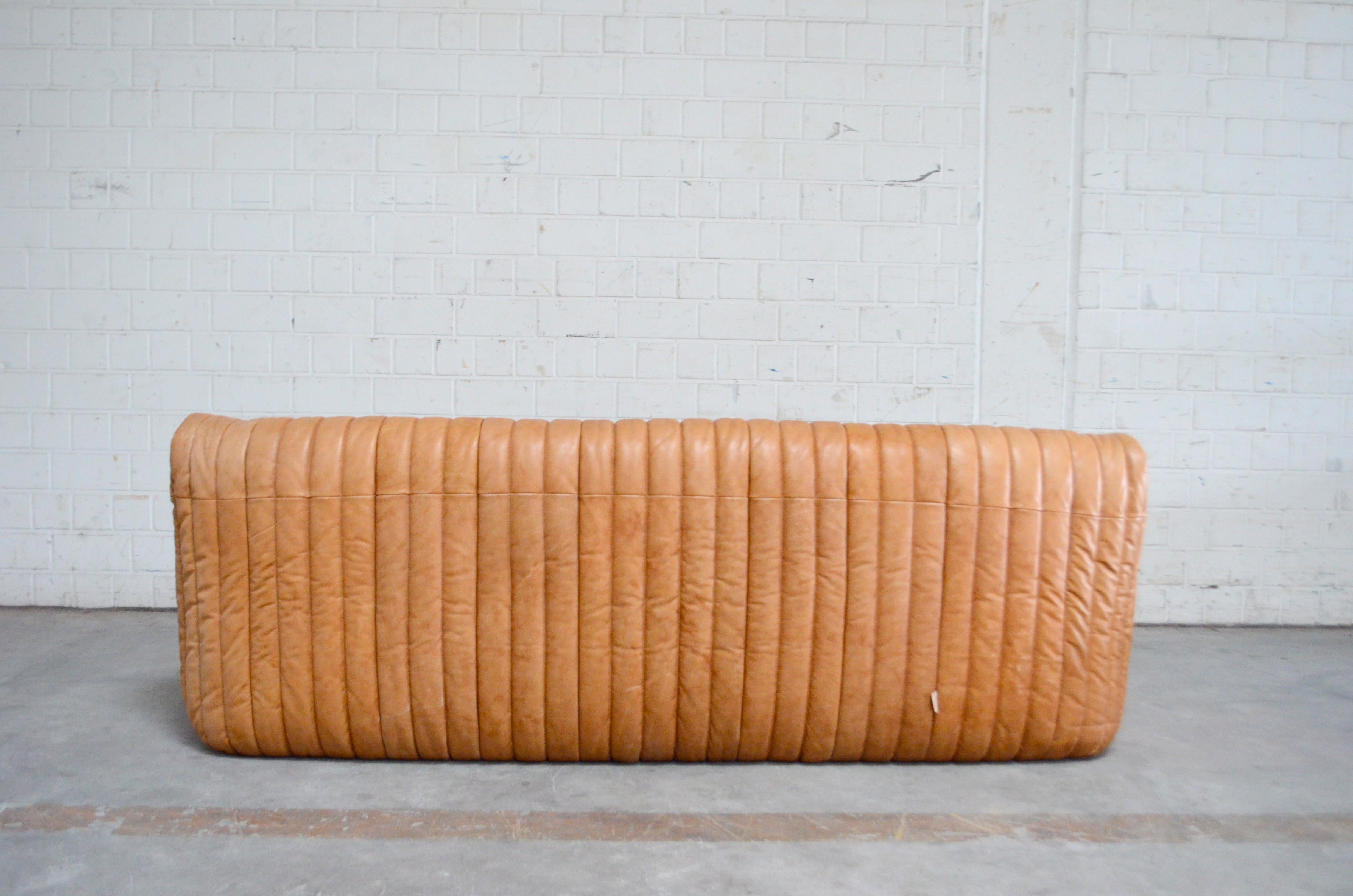 Cinna / Ligne Roset Leather Sofa Sandra by Annie Hieronimus Natural Cognac 6