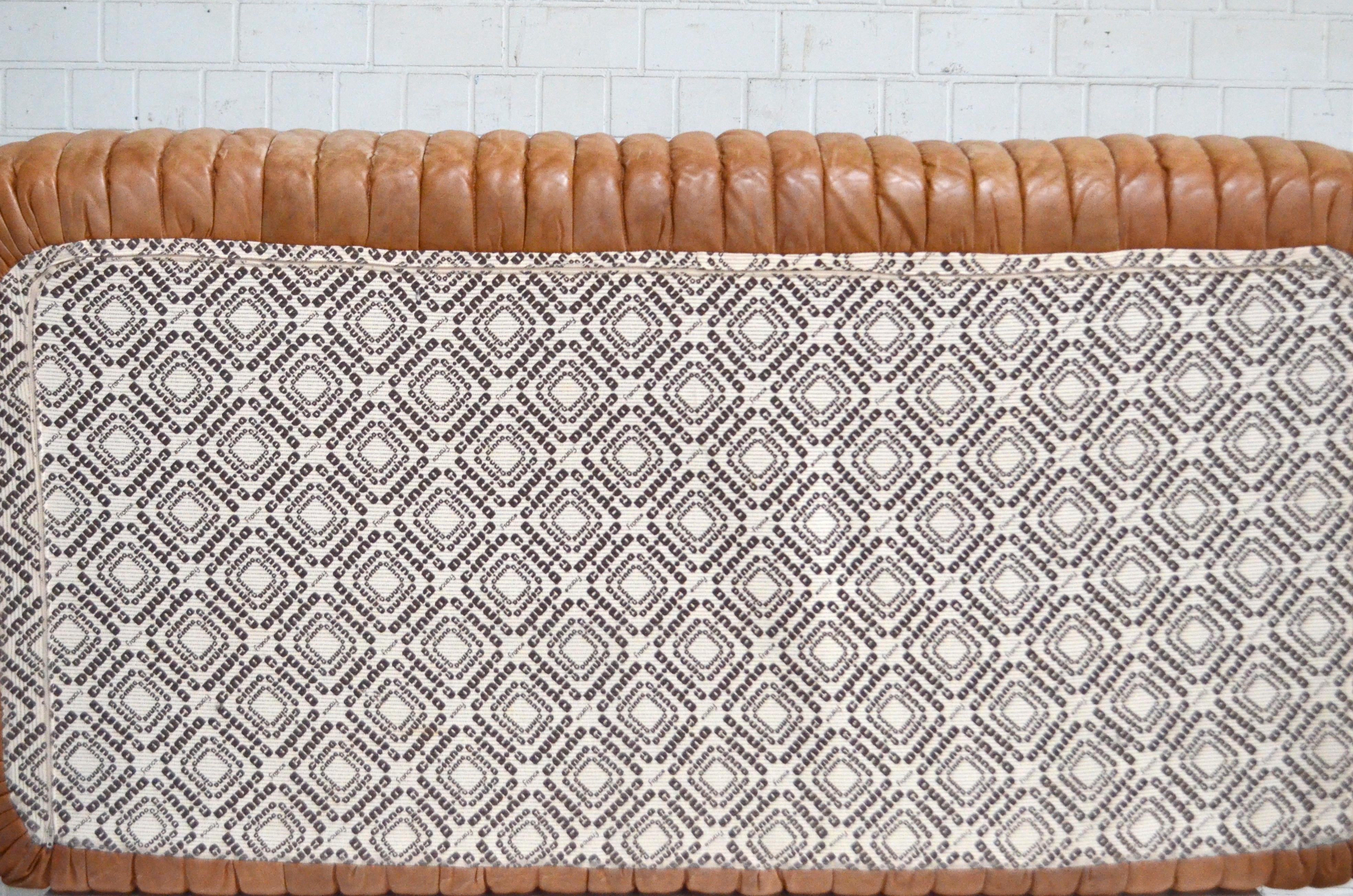Cinna / Ligne Roset Leather Sofa Sandra by Annie Hieronimus Natural Cognac 8