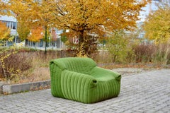 Chaise longue Cinna / Ligne Roset  Sandra par Annie Hieronimus vert citron