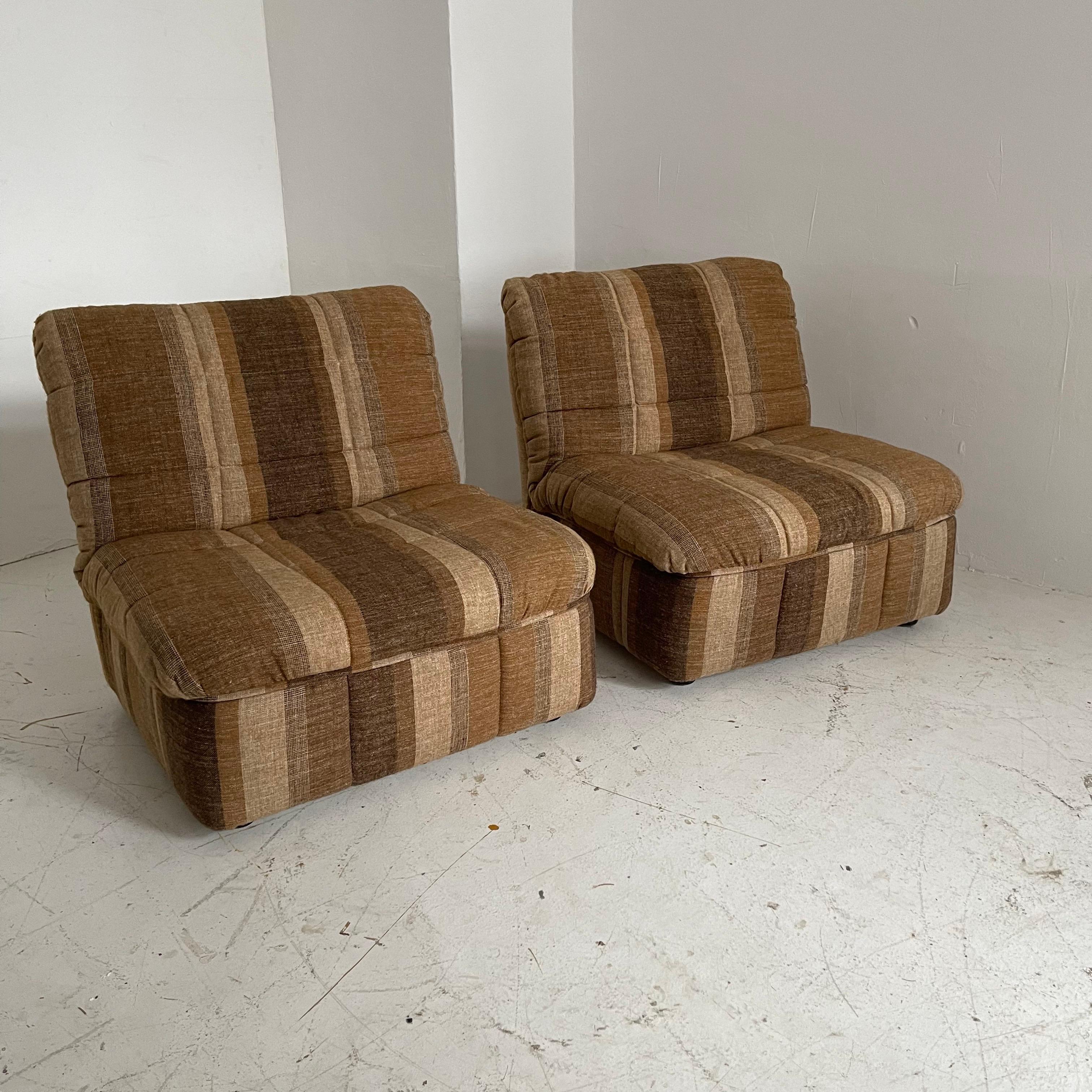 Cinna / Ligne Roset lounge chairs GAO Design Jean Paul Laloy, France 1975. Sold as a set to two.