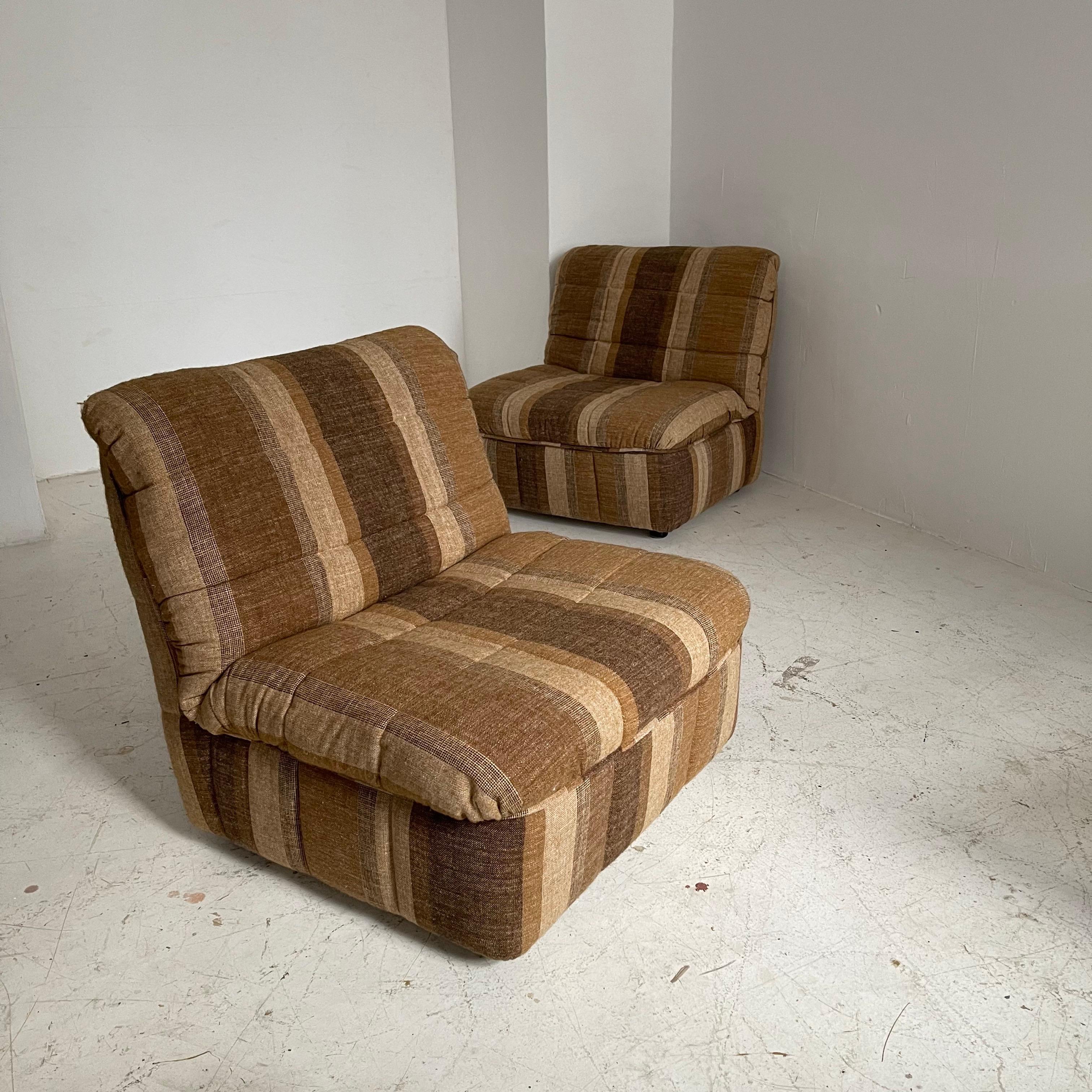 Cinna / Ligne Roset Lounge Chairs Gao Design Jean Paul Laloy, France 1975 In Good Condition In Vienna, AT