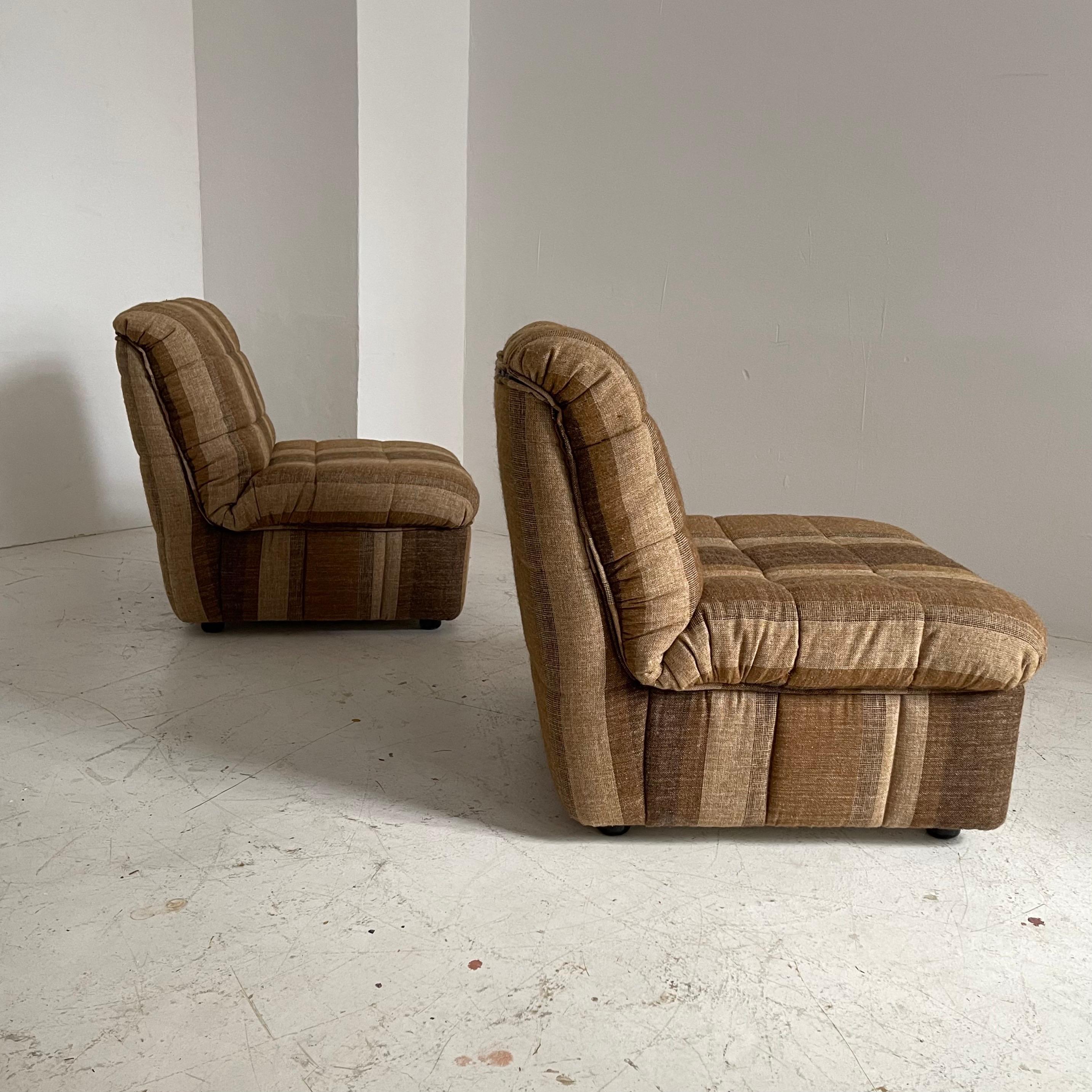 Metal Cinna / Ligne Roset Lounge Chairs Gao Design Jean Paul Laloy, France 1975