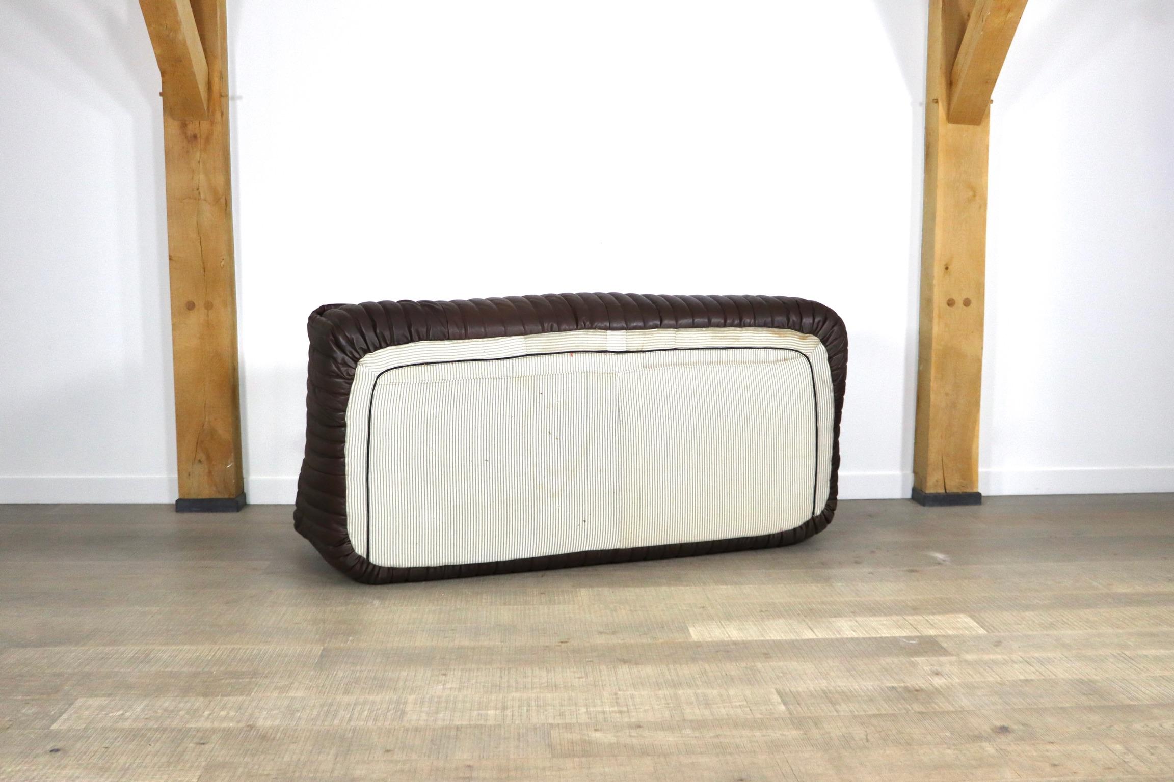 Cinna Sandra Sofa in Brown Leather by Annie Hieronimus, 1970s 12