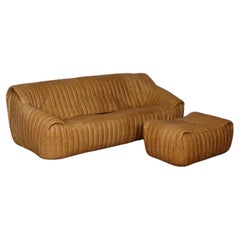 Cinna Sandra Dreisitzer-Sofa mit Ottomane von Annie Hieronimus, Frankreich 1970er Jahre