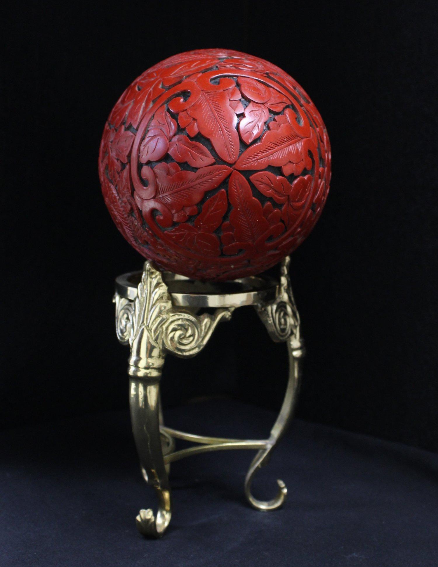Women's or Men's Cinnabar Dragon and Phoenix Egg