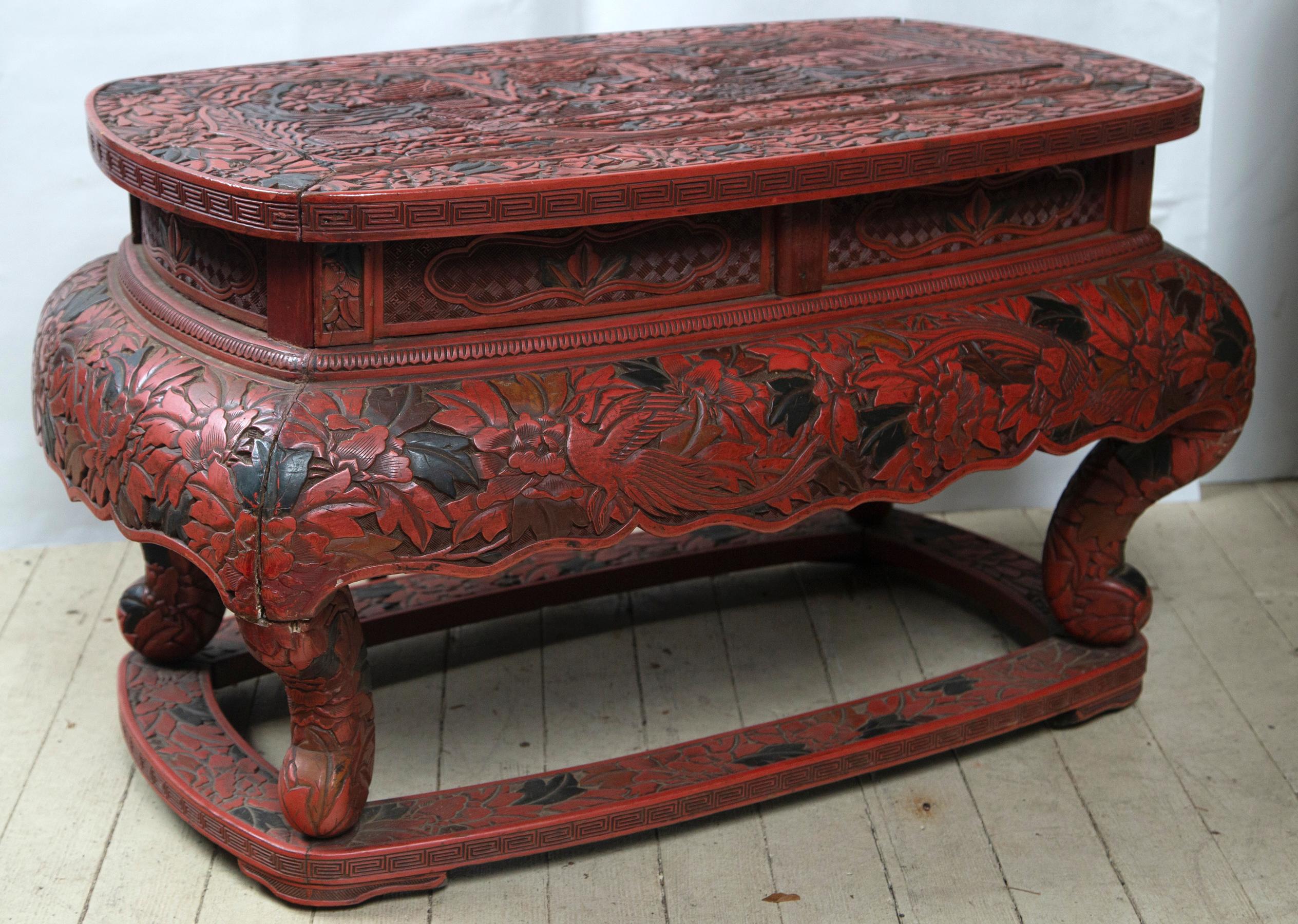 19th Century Cinnabar Low Table For Sale