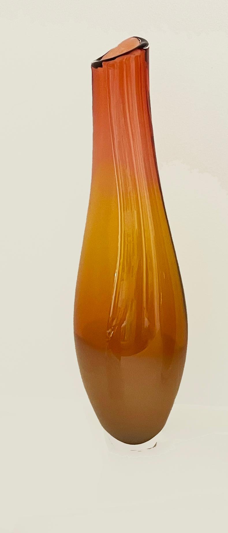 Contemporary Cinnamon ochre Cigarillo tall vessel For Sale