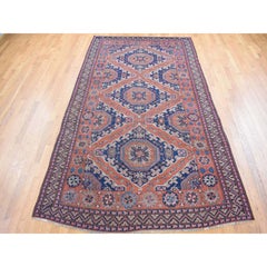 Cinnamon Red Antique Caucasian Soumak Pure Wool Flat Weave Hand Knotted Rug