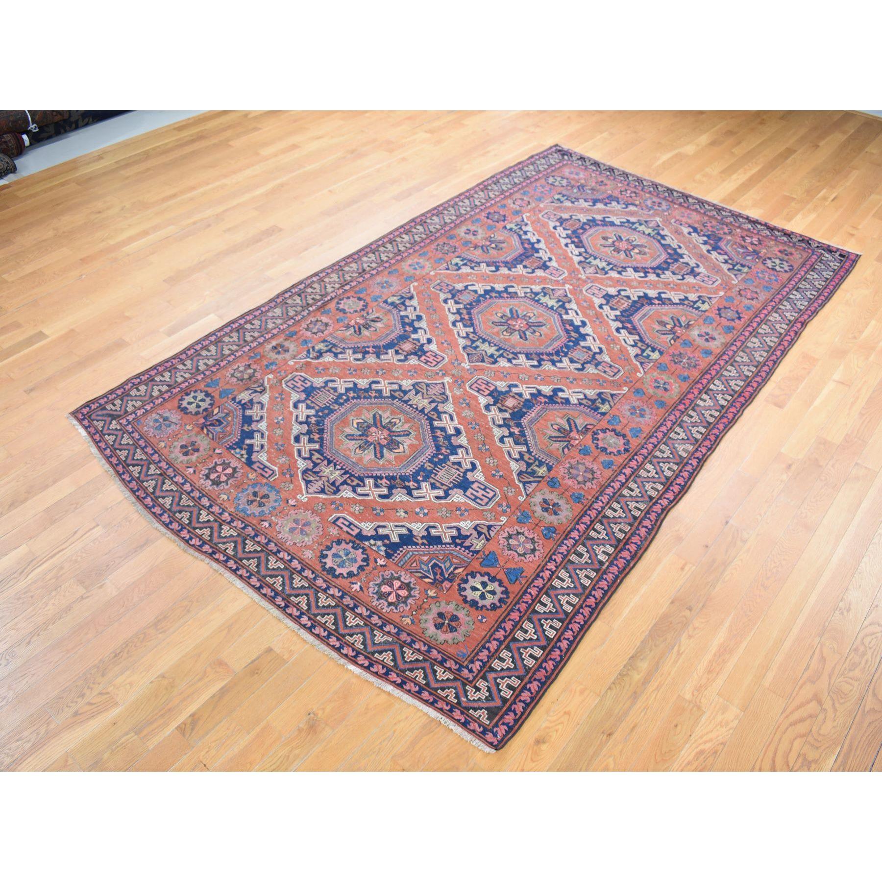 Medieval Cinnamon Red Antique Caucasian Soumak Pure Wool Flat Weave Hand Knotted Rug For Sale