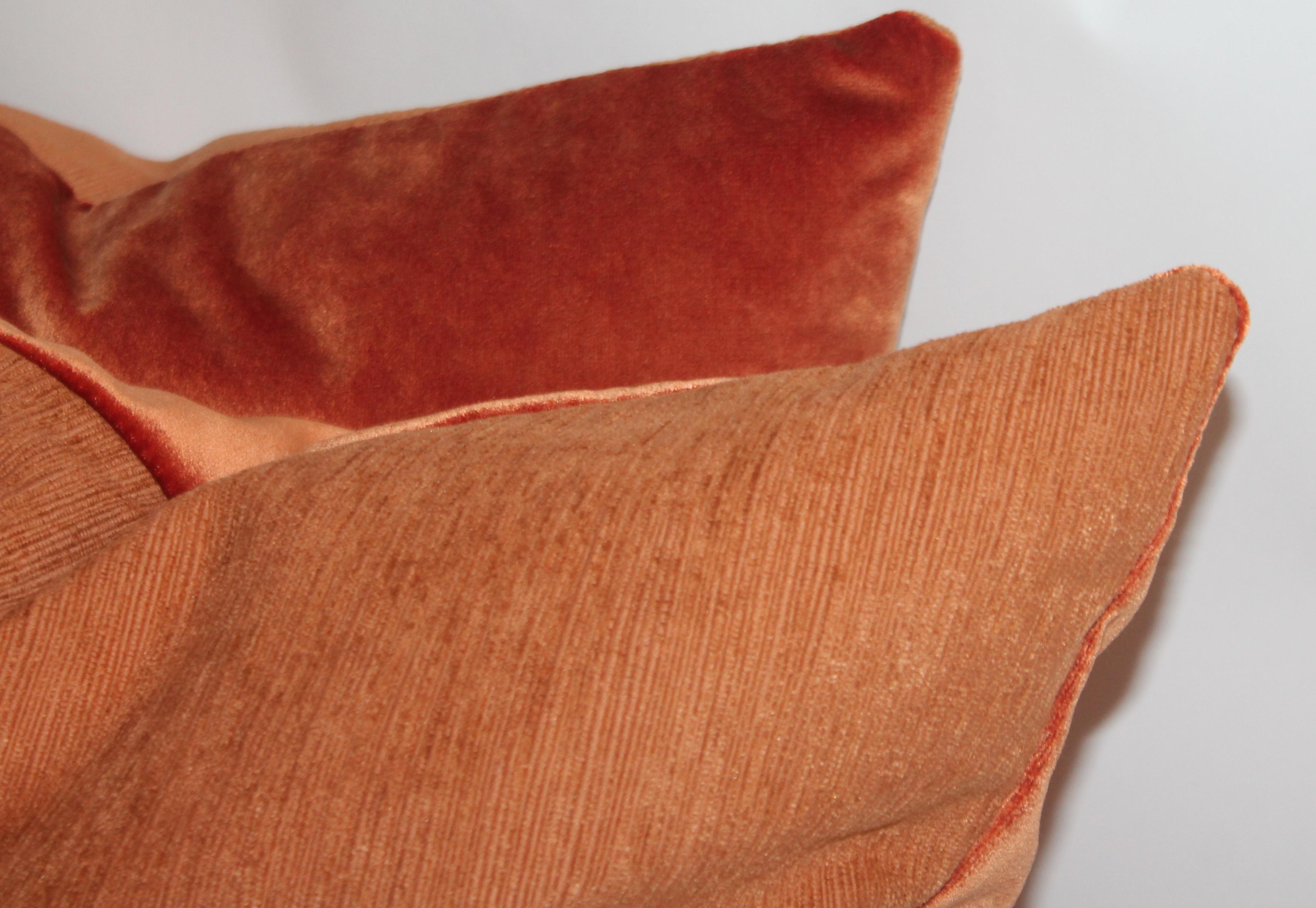 Cinnamon Silk Velvet Pillows, 2 Pairs 1