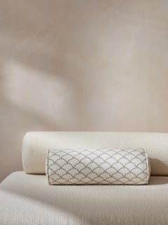 CINNY Mini Bolster Cushion in Scallop Print Betsy Pickled Green