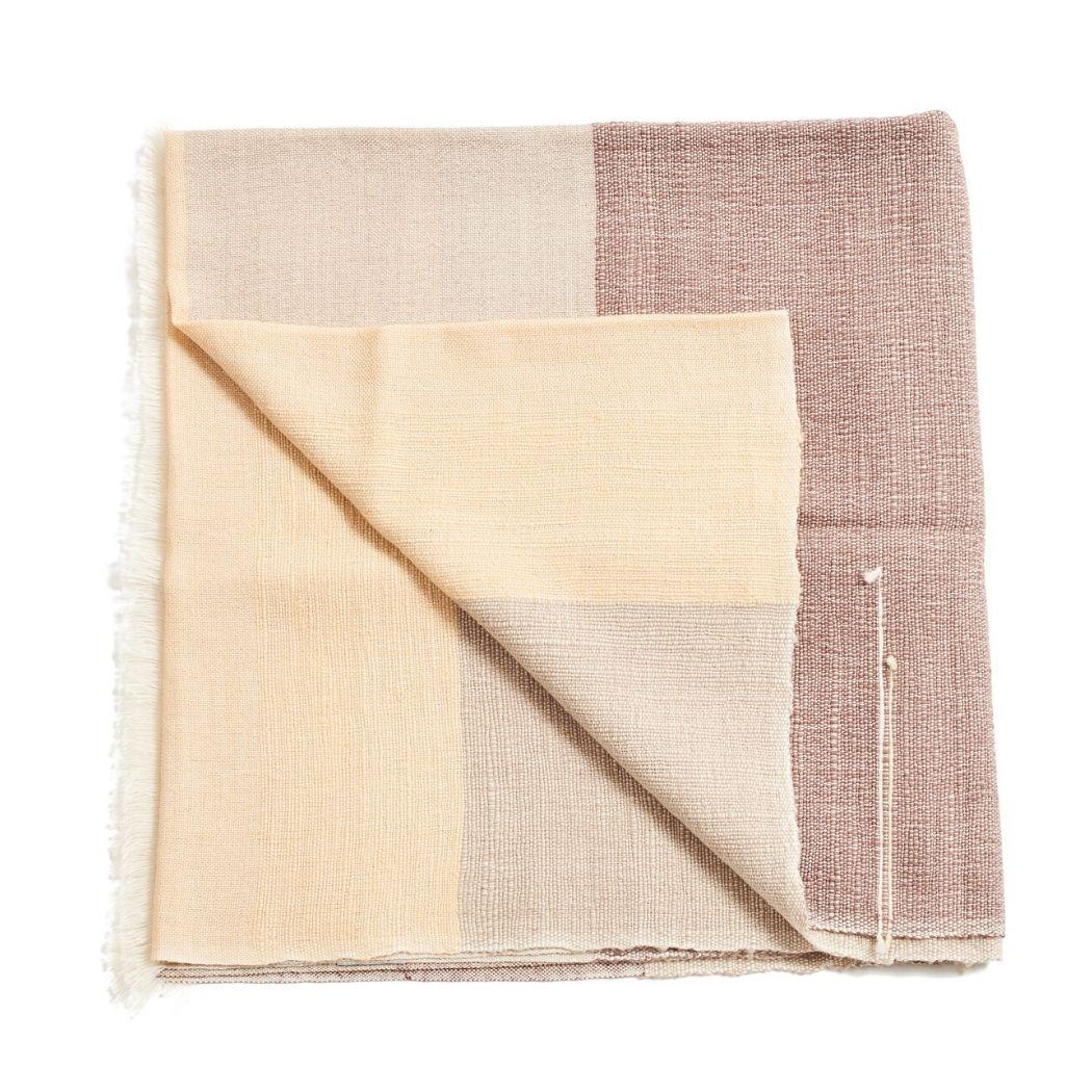 Yarn Cino Merino Handloom Throw / Blanket In Neutral Shades of Cream & Brown For Sale