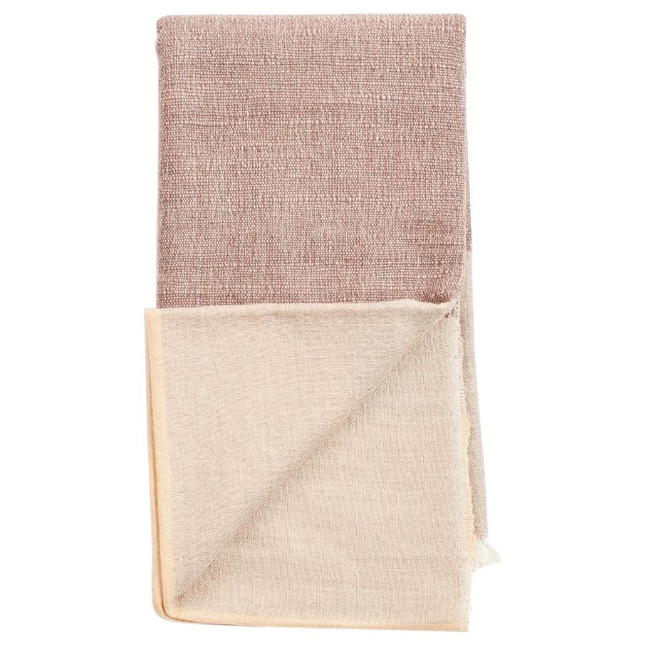 Cino Merino Handloom Throw / Blanket In Neutral Shades of Cream & Brown